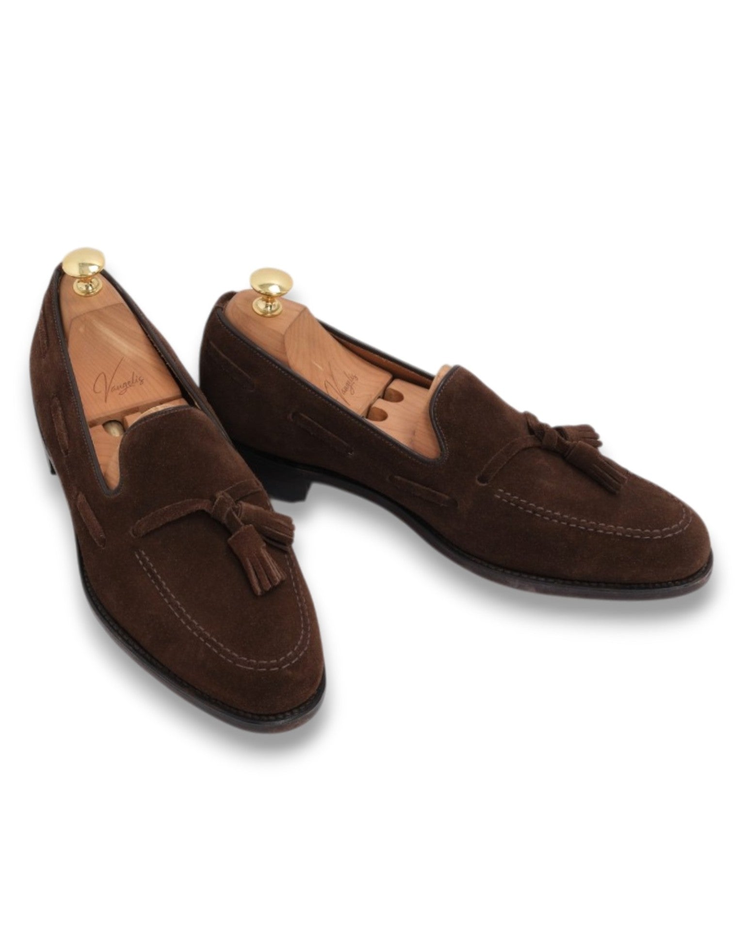 Dark Brown Suede Tassel Loafers