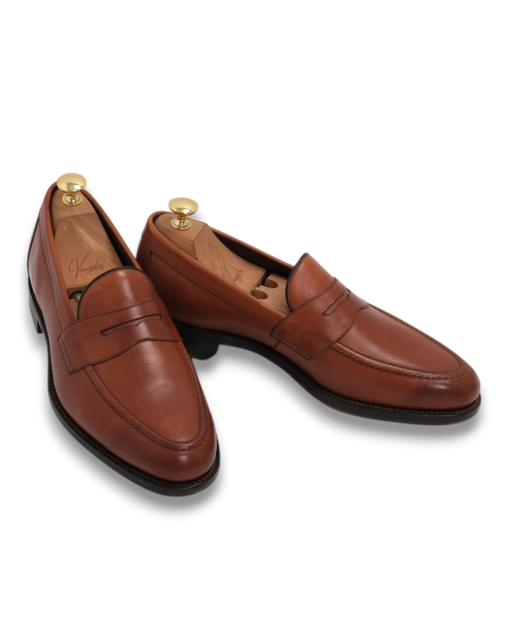Light Brown Leather Penny Loafers
