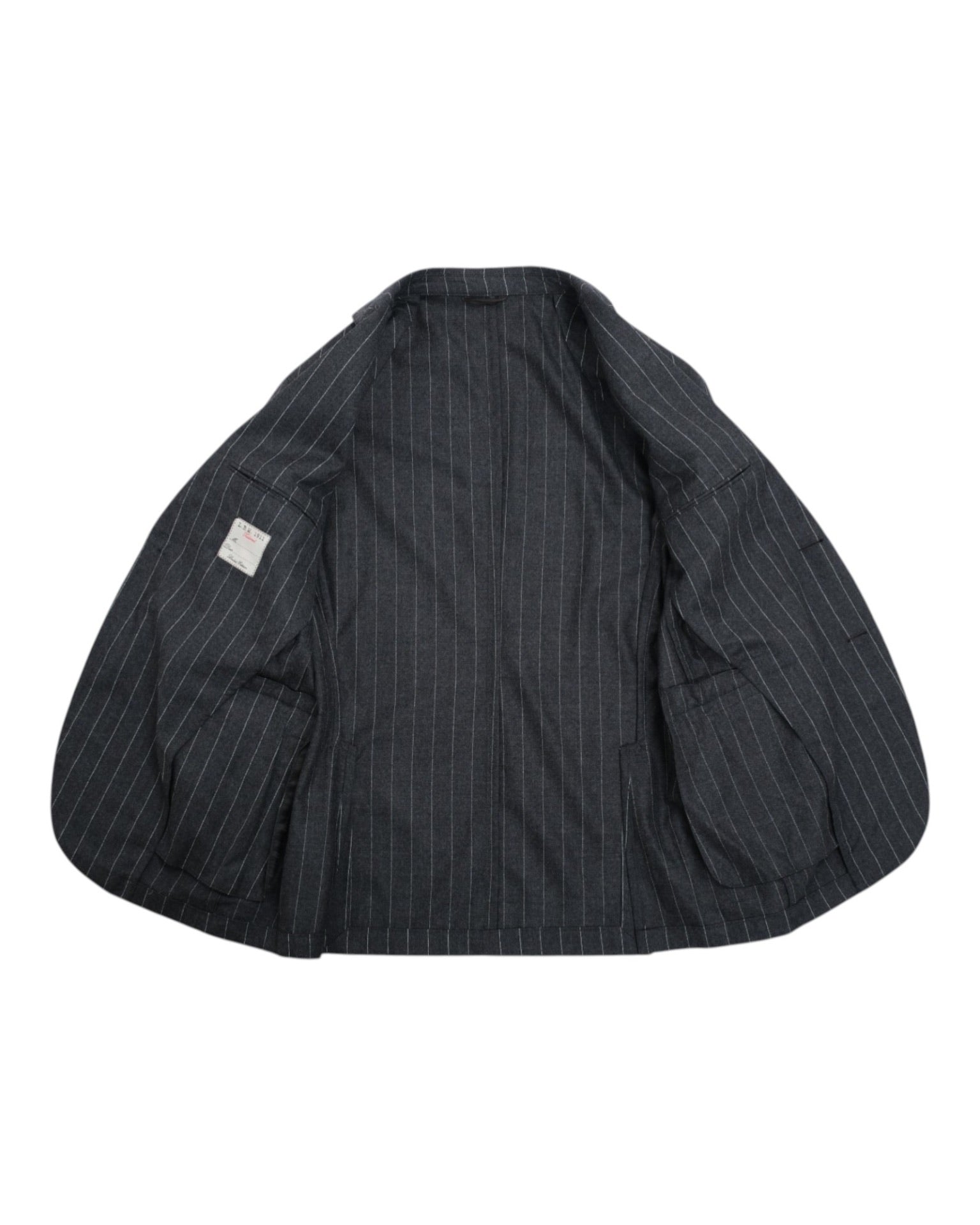 Dark Grey Pinstriped Virgin Wool Suit