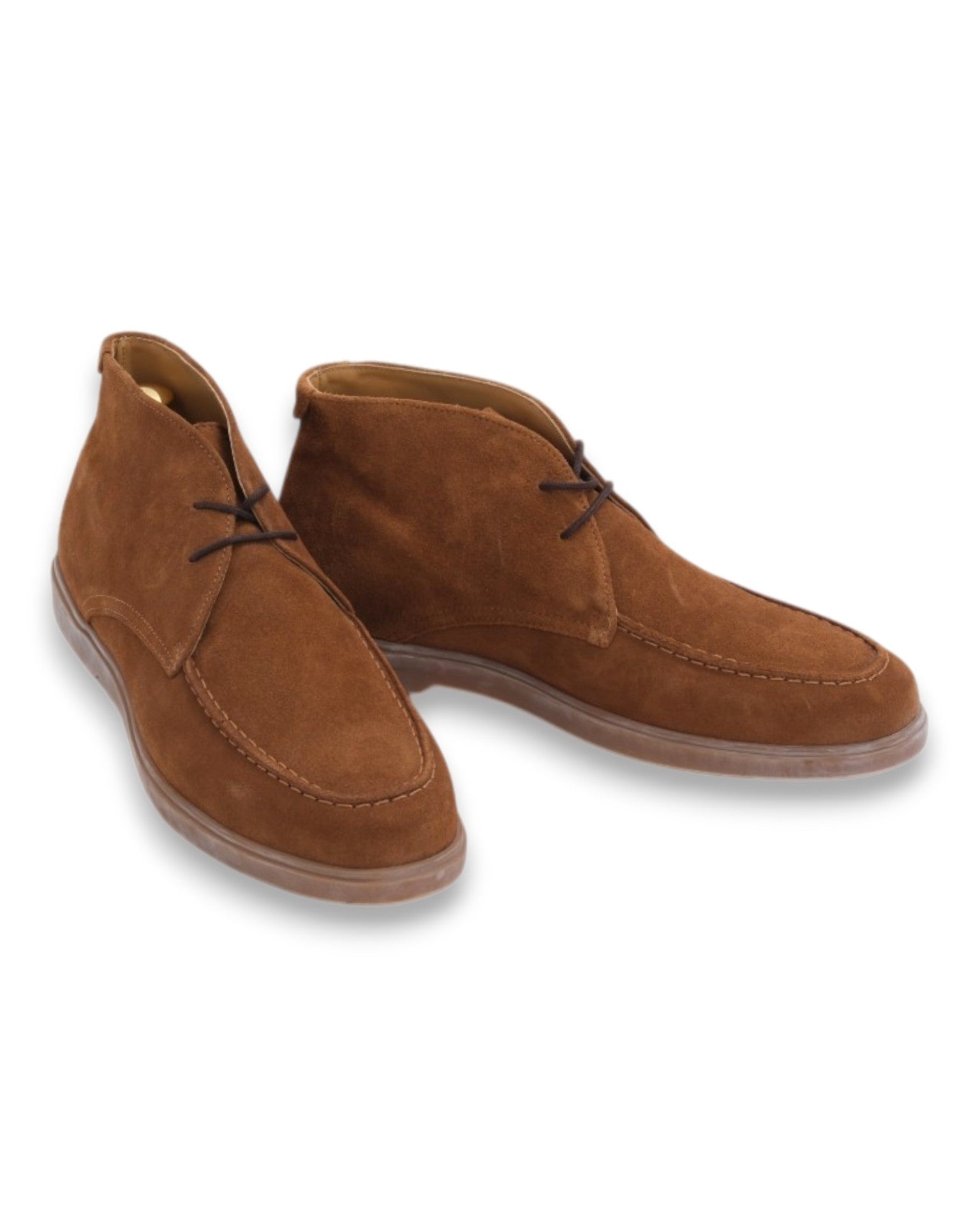 Tan Suede Moc-Toe Chukka Boots