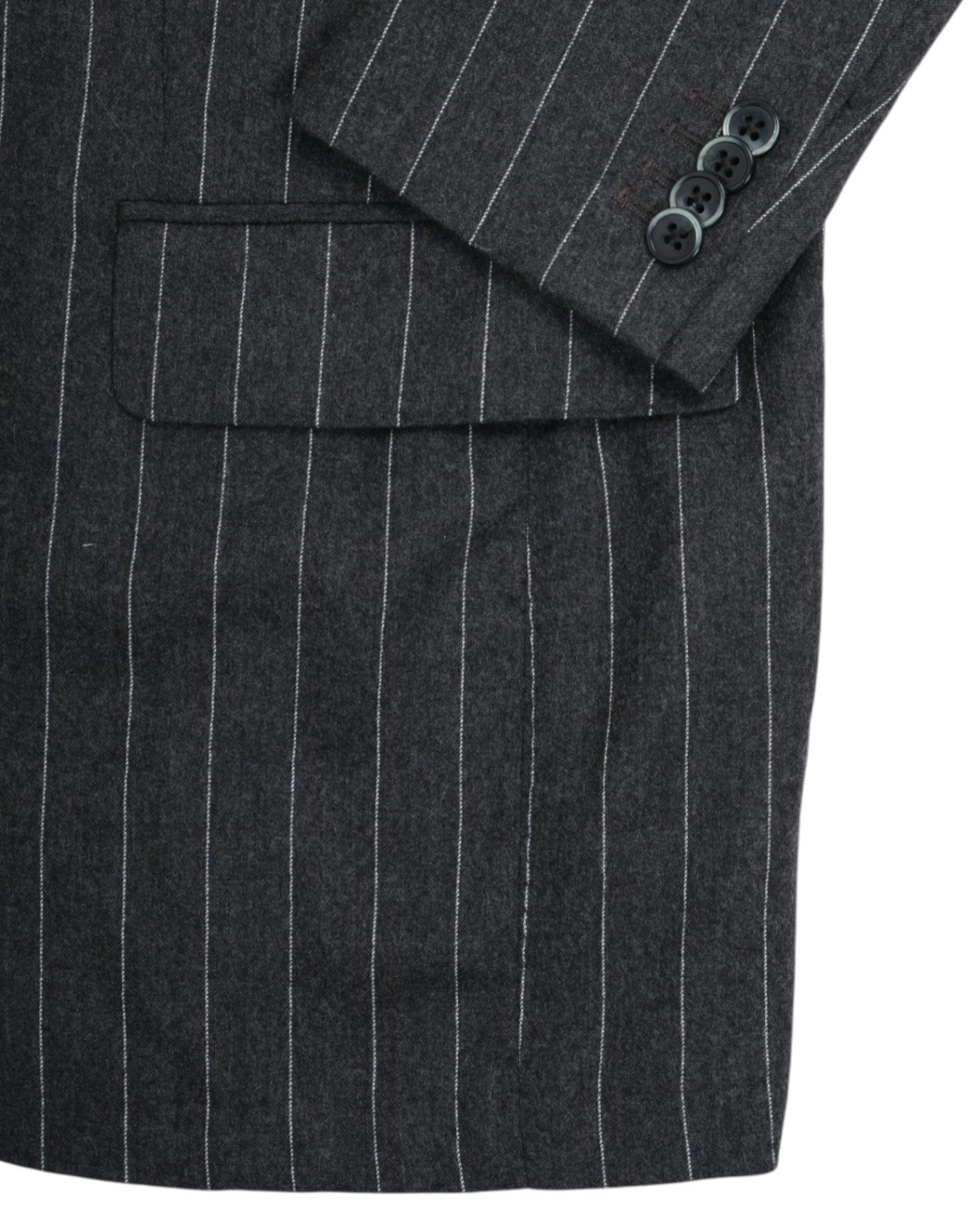 Dark Grey Pinstriped Virgin Wool Suit