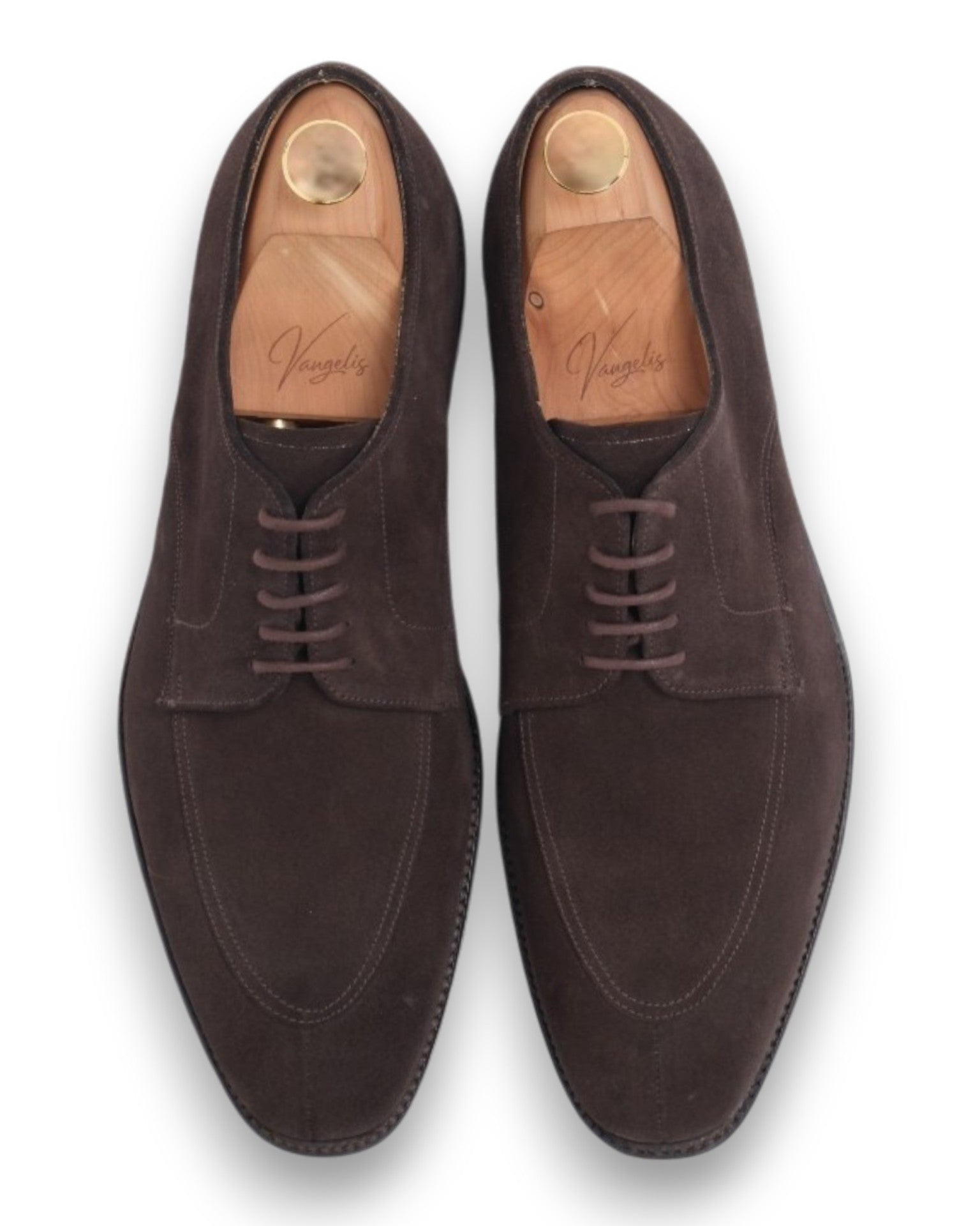 Brown Suede Split-Toe Derby