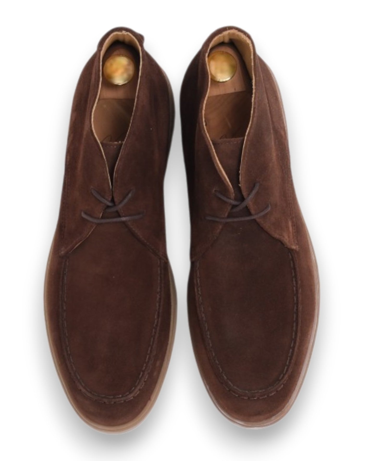 Brown Suede Moc-Toe Chukka Boots