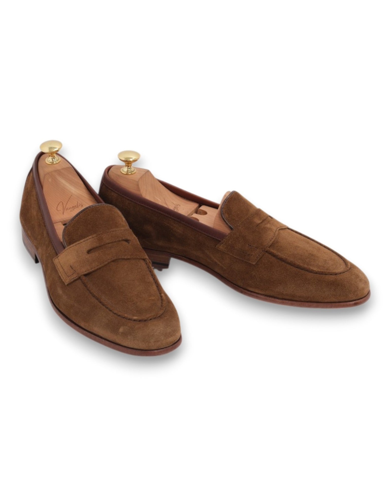 Light Brown Suede Unlined Penny Loafer