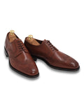 Mid-Brown Leather Full Brogue Wing-Tip Derby