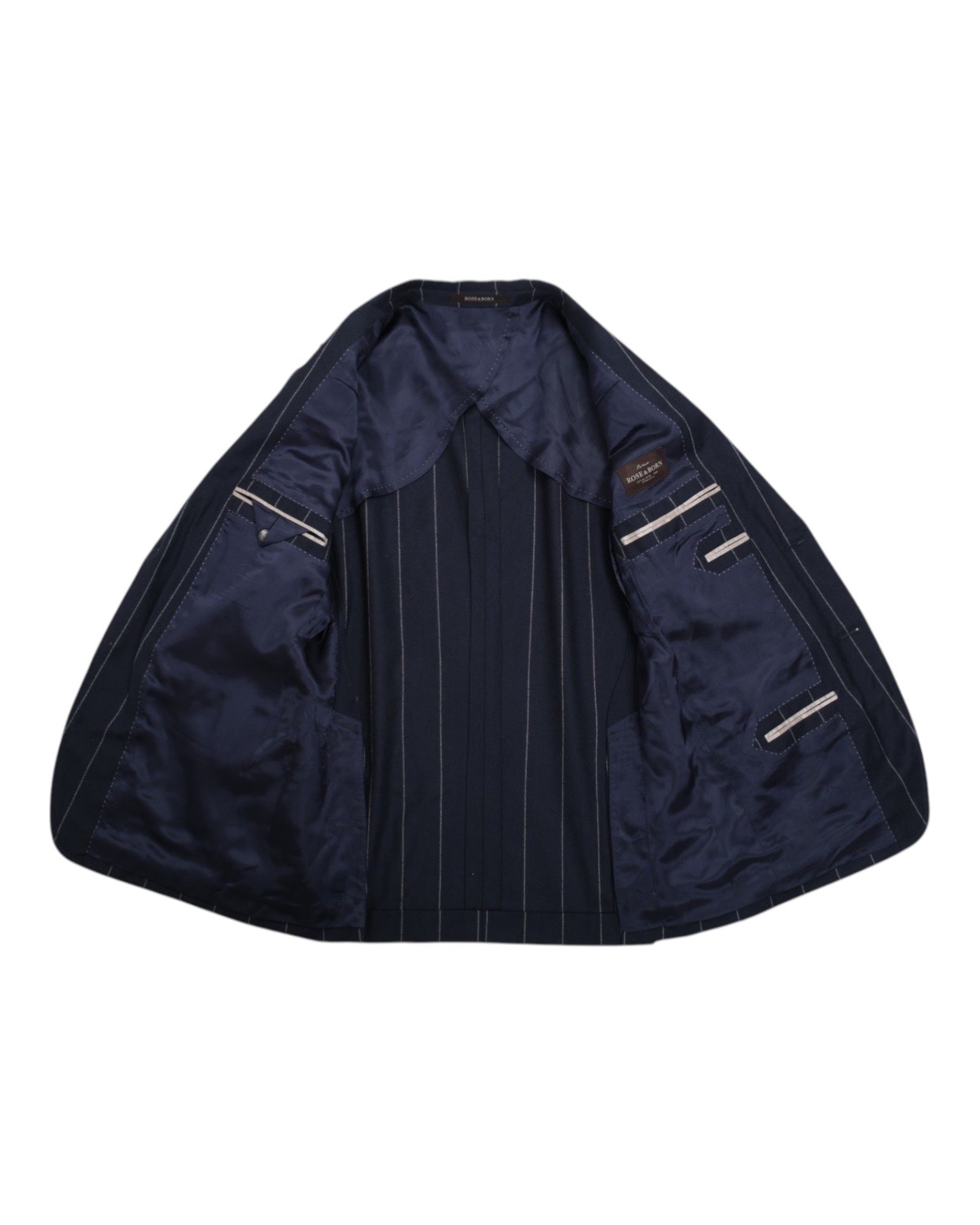 Dark Navy Pinstriped Wool Suit