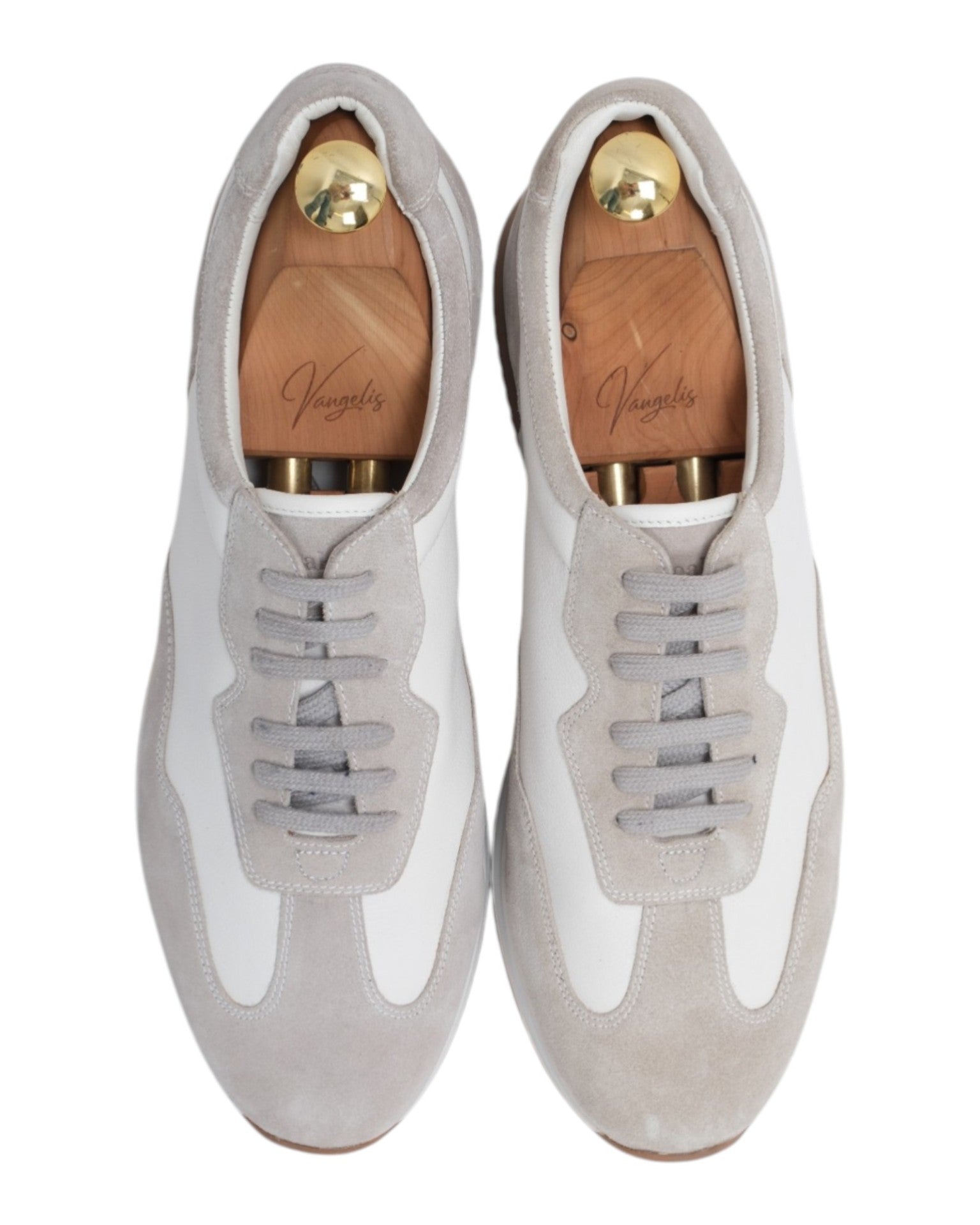 White/Grey Leather GAT Sneakers