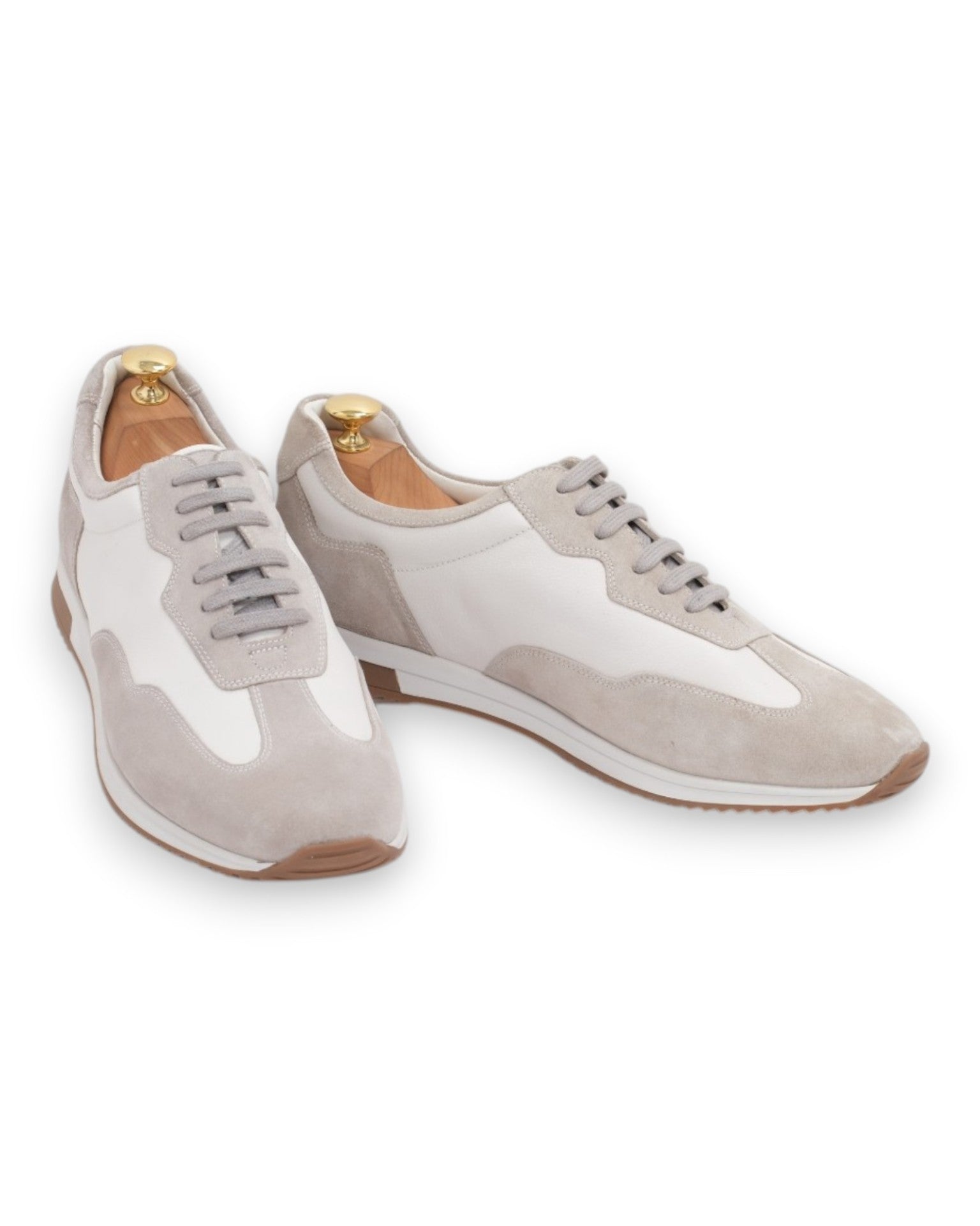 White/Grey Leather GAT Sneakers