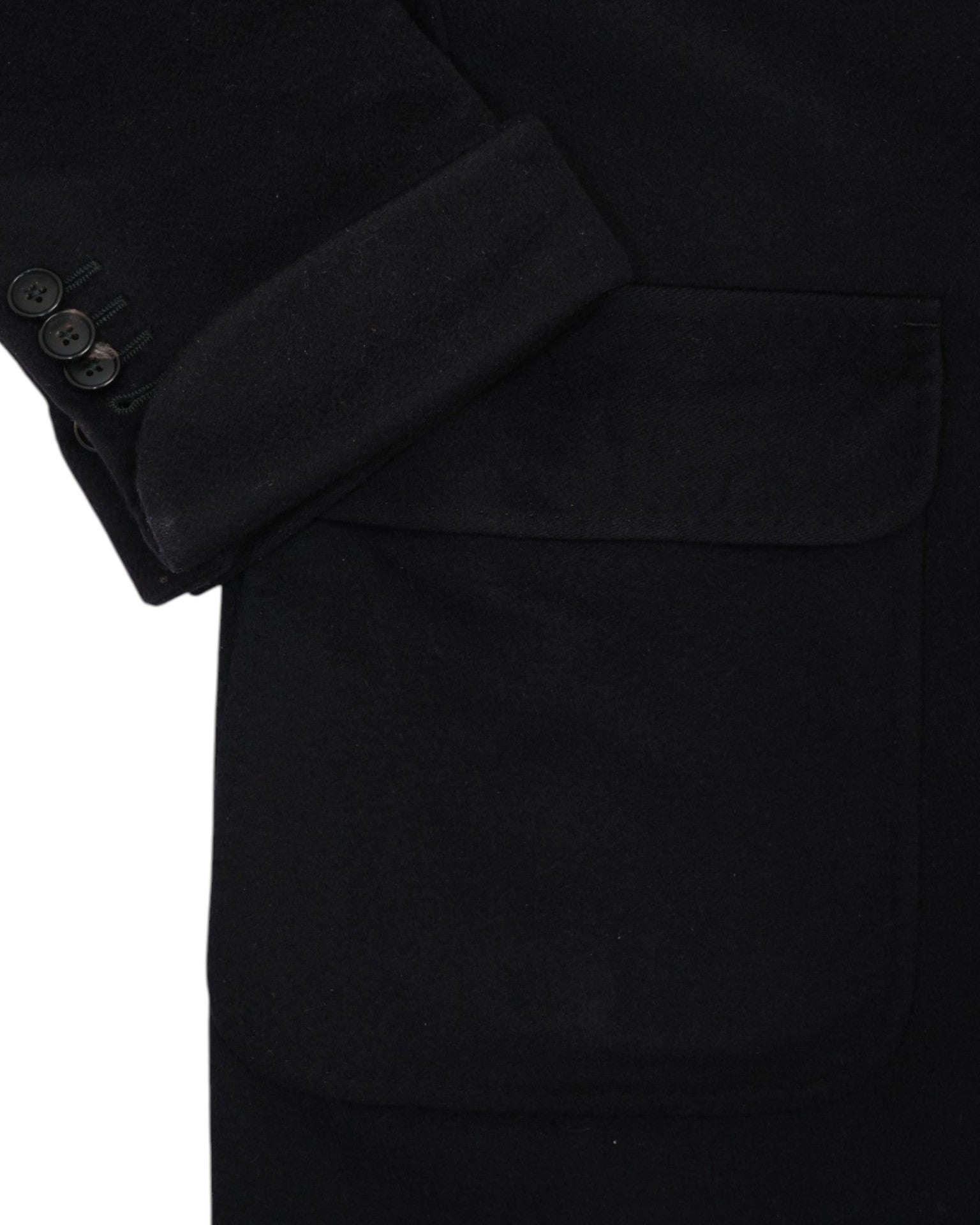 Black Wool & Cashmere Polo Coat