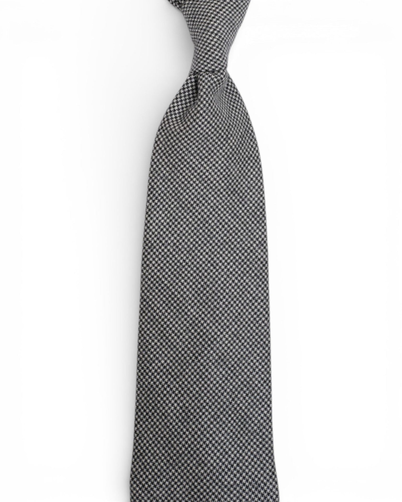 Grey Puppytooth Wool & Cashmere Tie