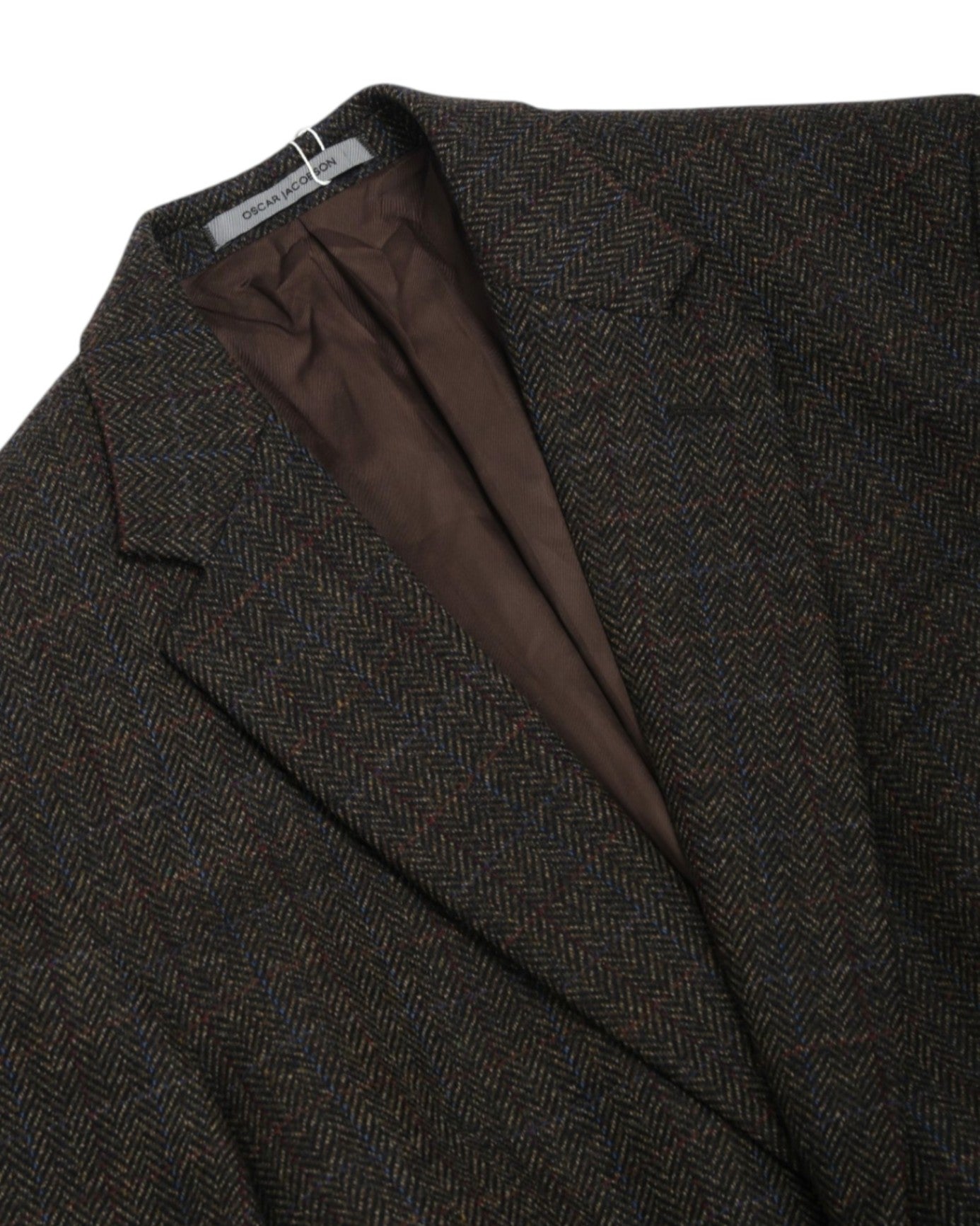 Brown Checked Herringbone Sports Jacket