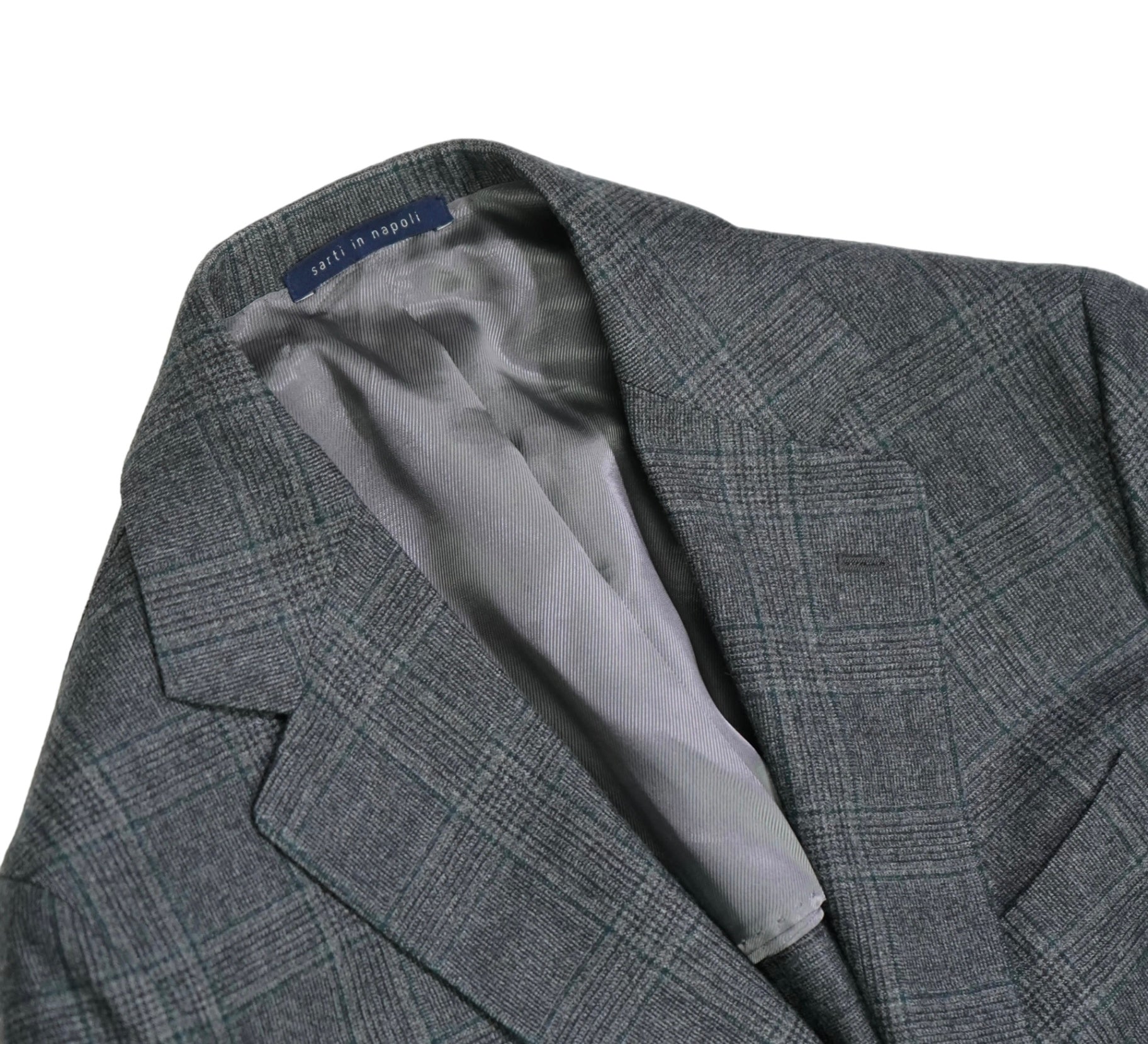 Grey Checked Flannel Wool Suit