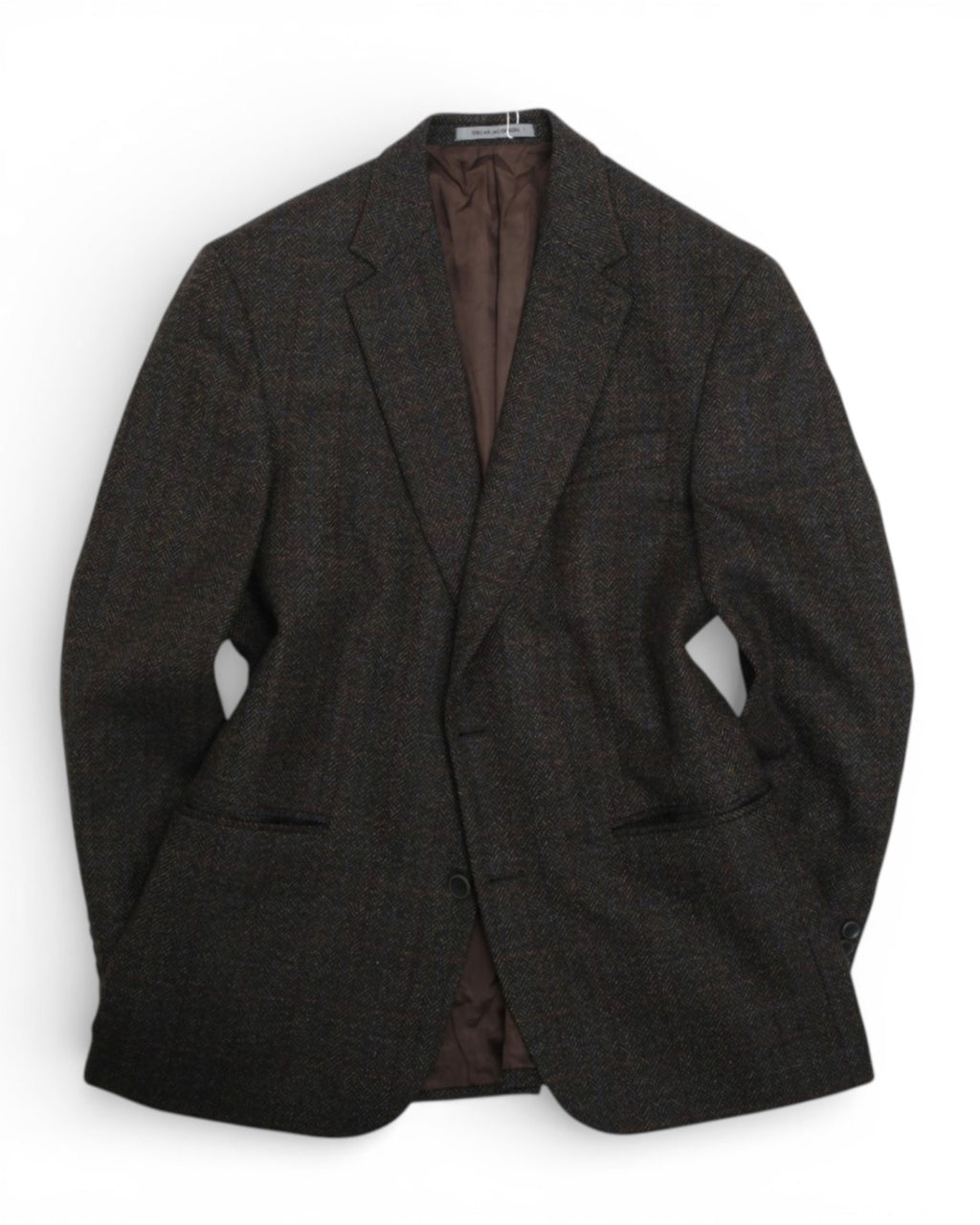Brown Checked Herringbone Sports Jacket