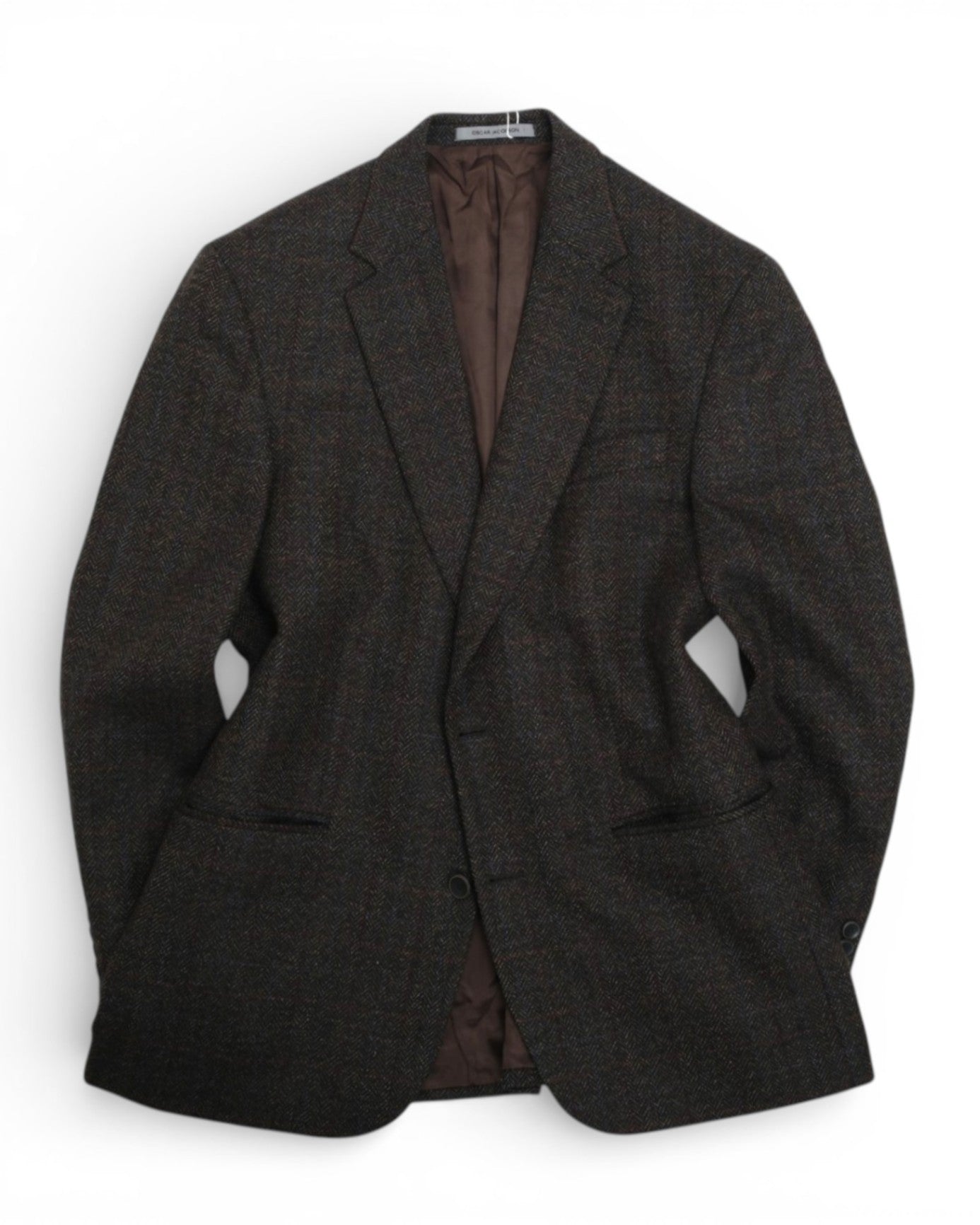 Brown Checked Herringbone Sports Jacket
