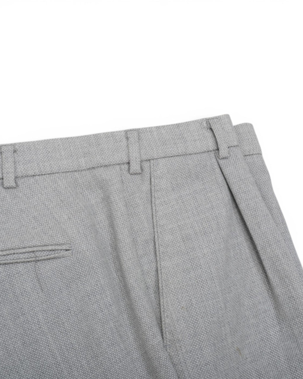 Textured Pleated Wool Trousers
