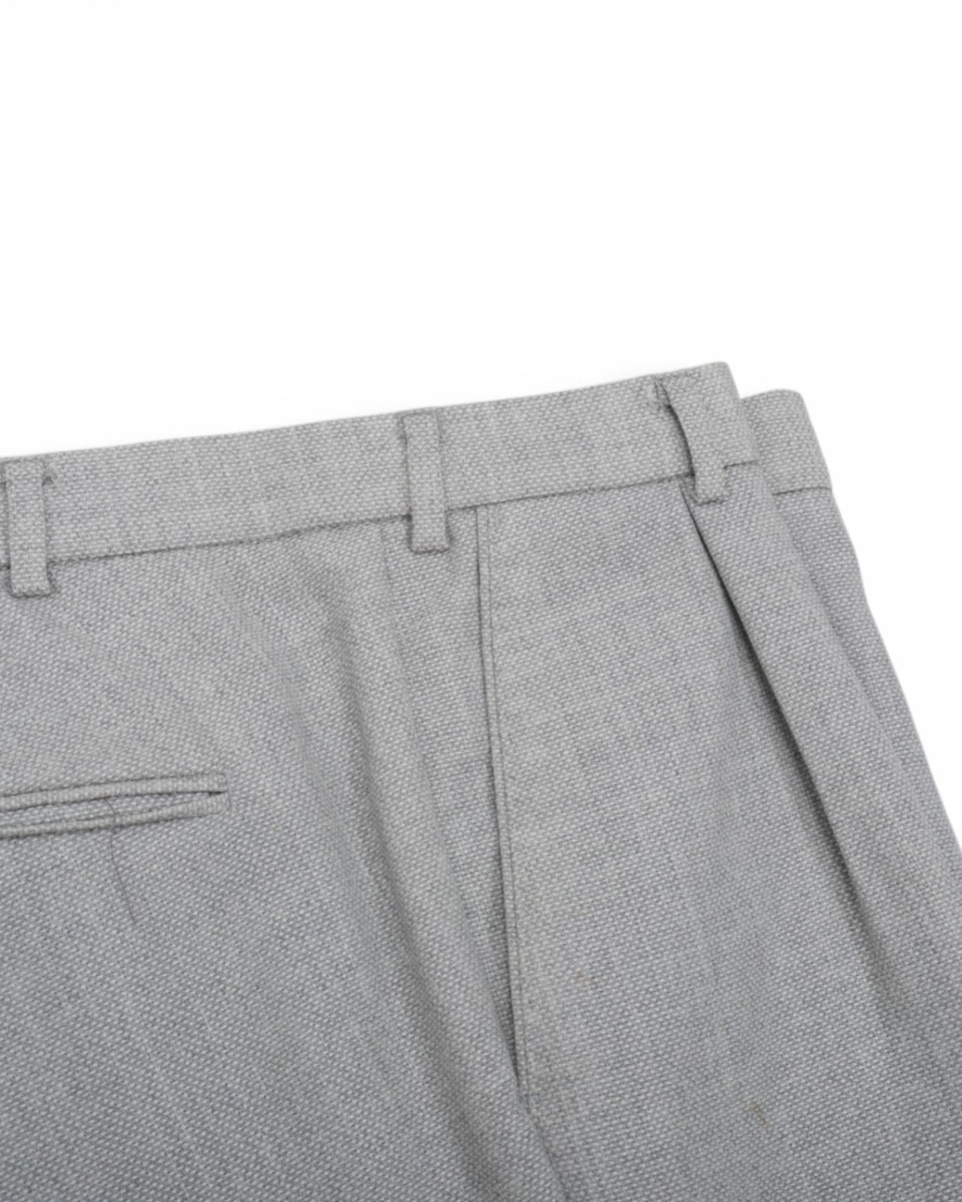 Textured Pleated Wool Trousers