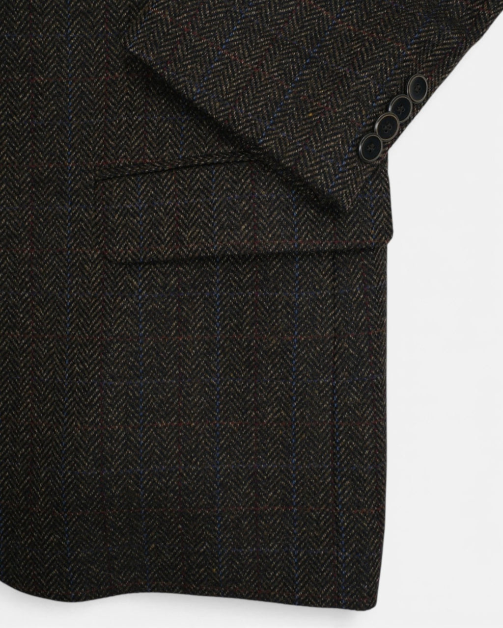 Brown Checked Herringbone Sports Jacket