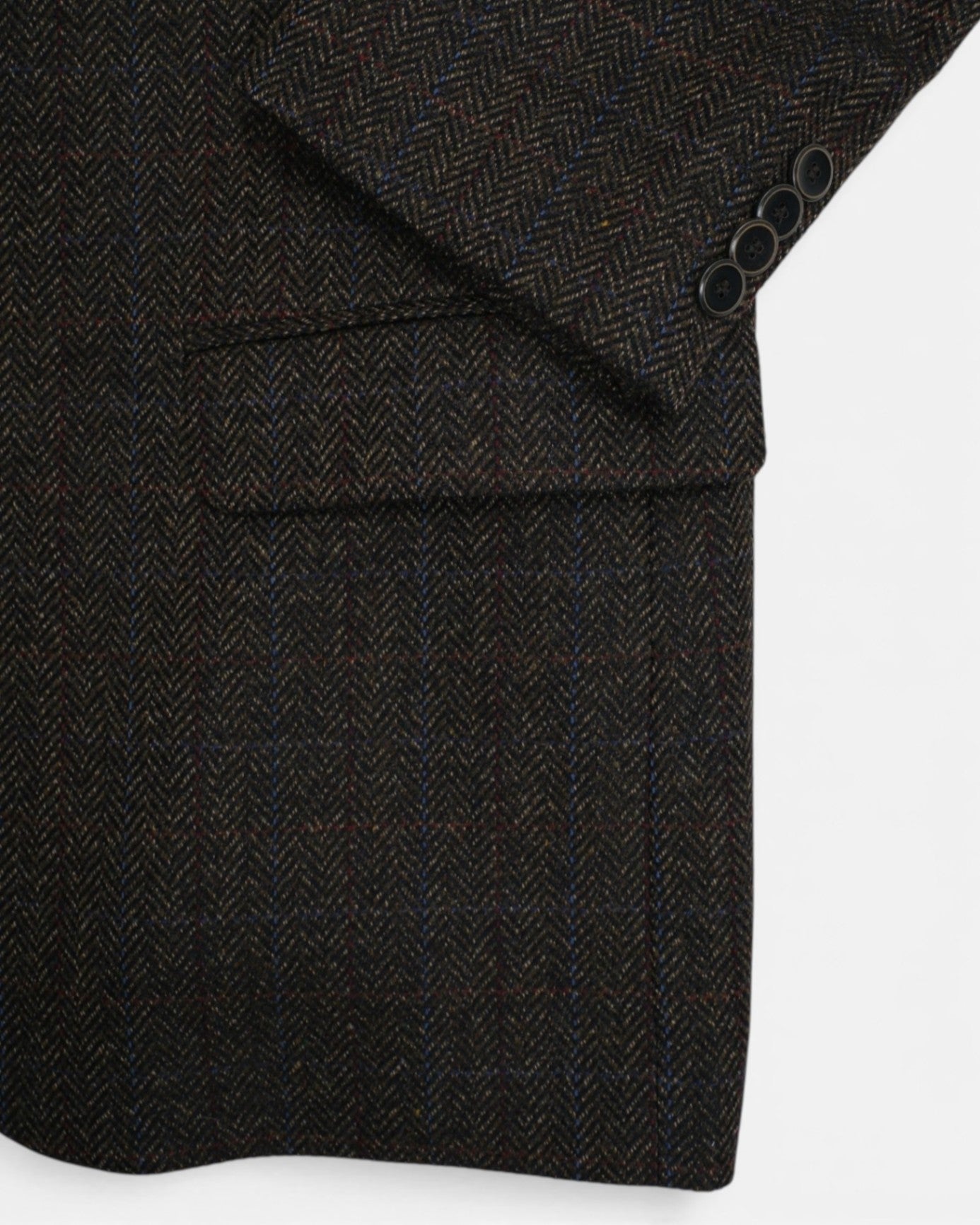 Brown Checked Herringbone Sports Jacket