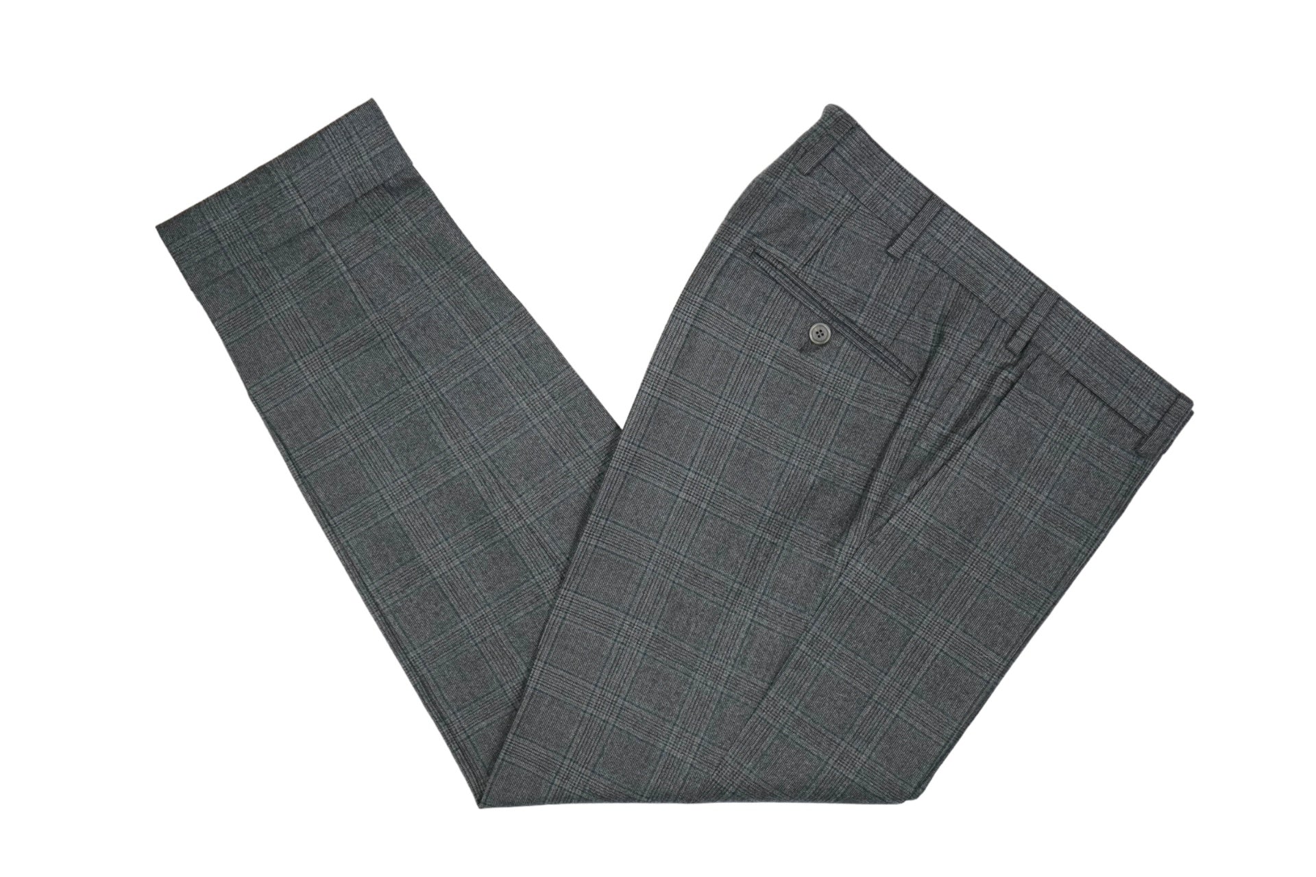 Grey Checked Flannel Wool Suit