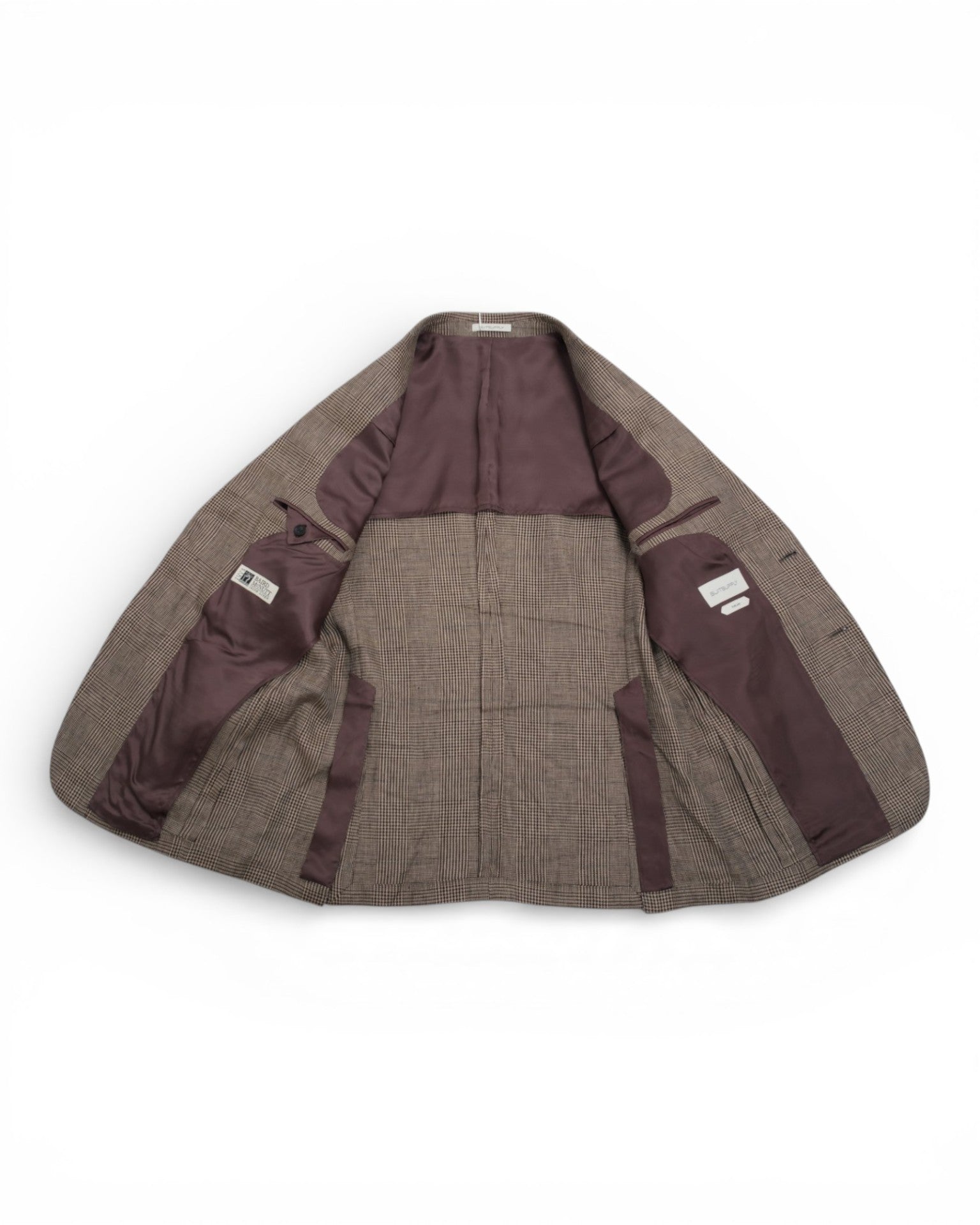 Brown Glen Check Linen Sports Jacket