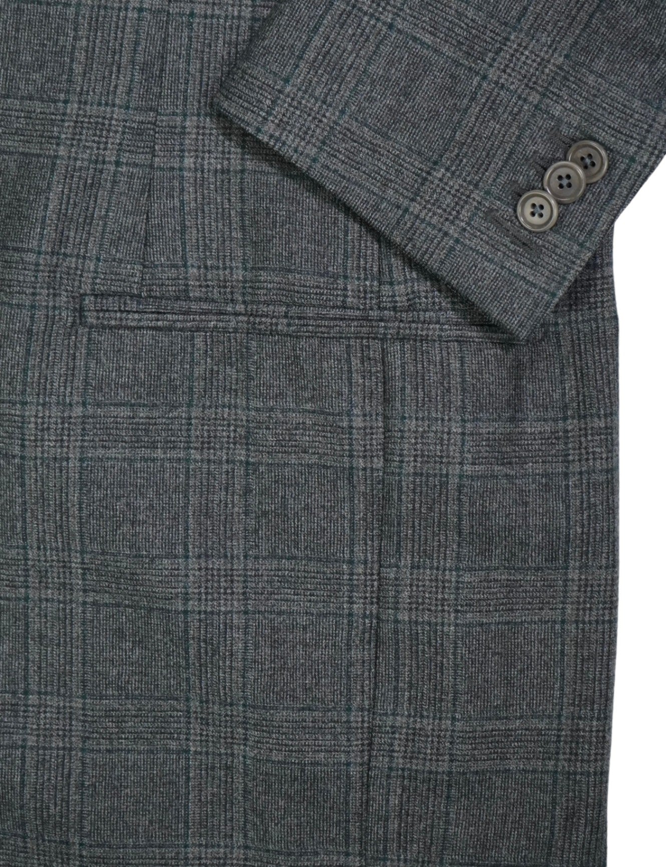 Grey Checked Flannel Wool Suit