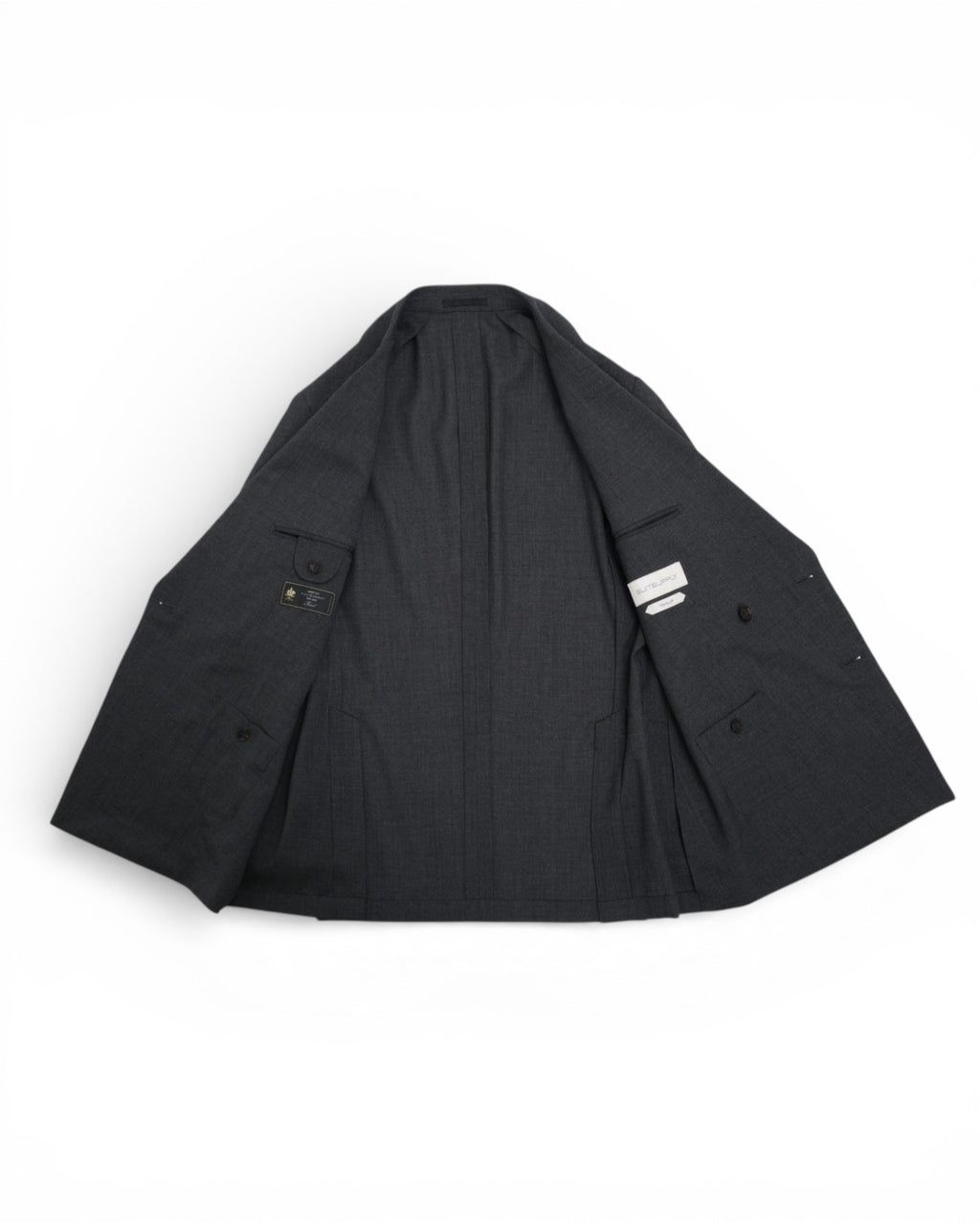 Grey Unlined DB. Wool Suit