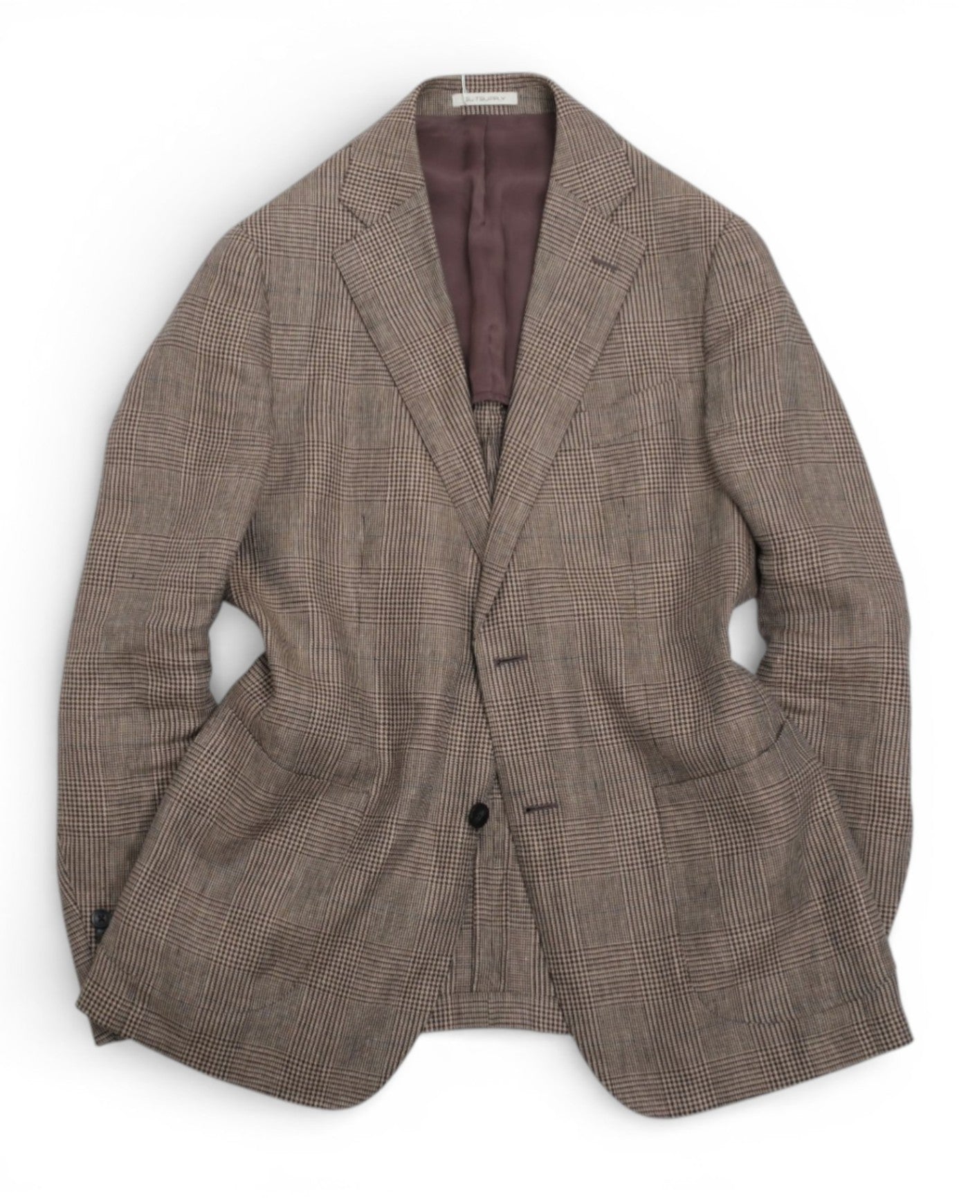 Brown Glen Check Linen Sports Jacket