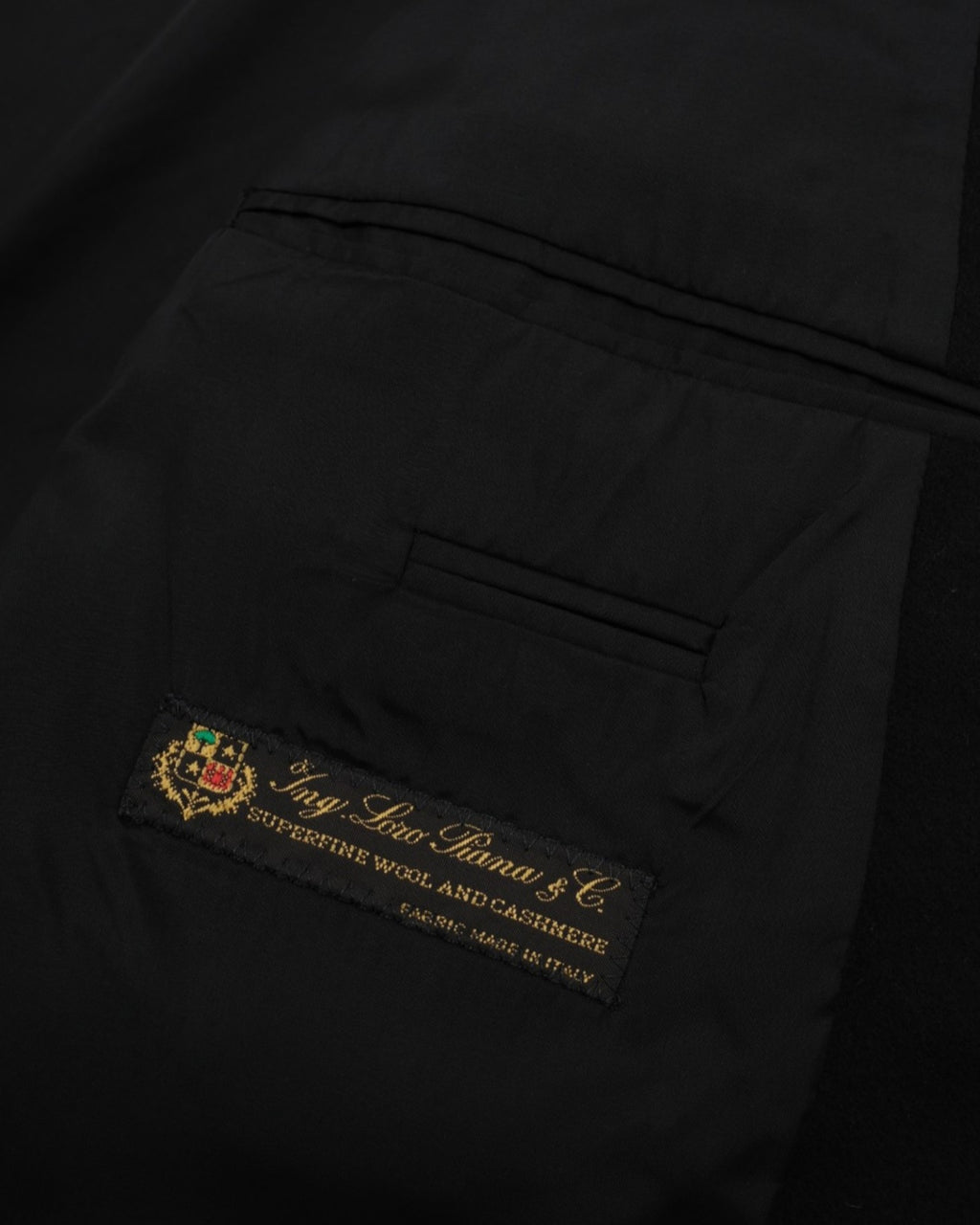 Black Worsted Wool Cashmere Sports Jacket