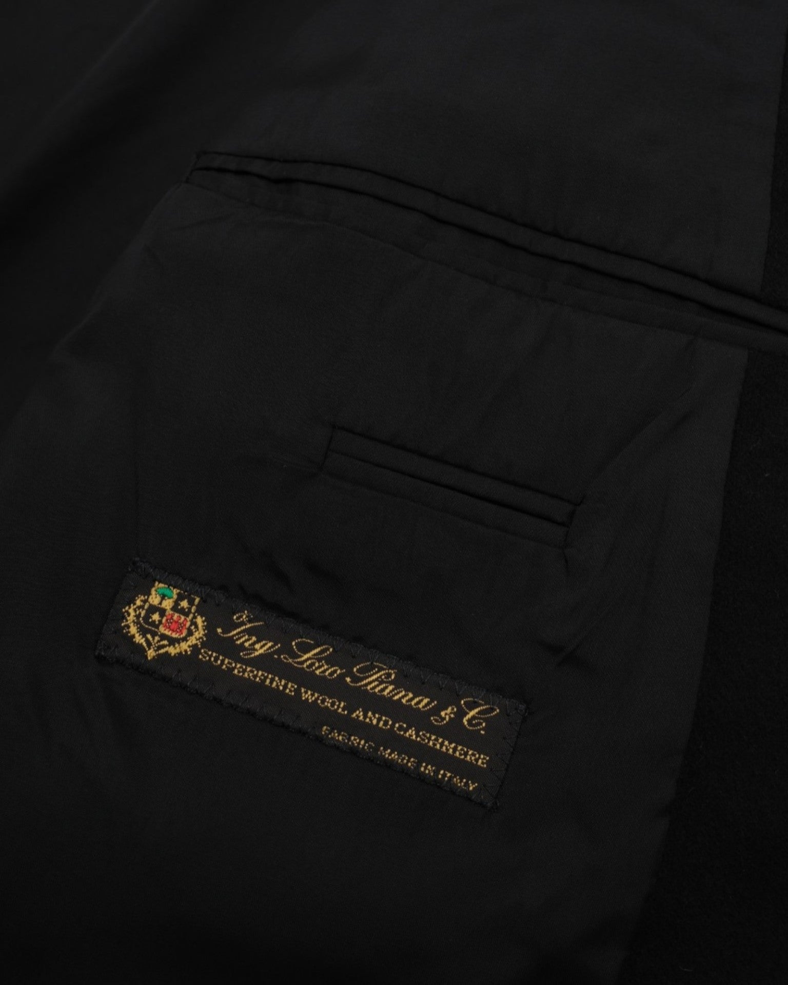 Black Worsted Wool Cashmere Sports Jacket