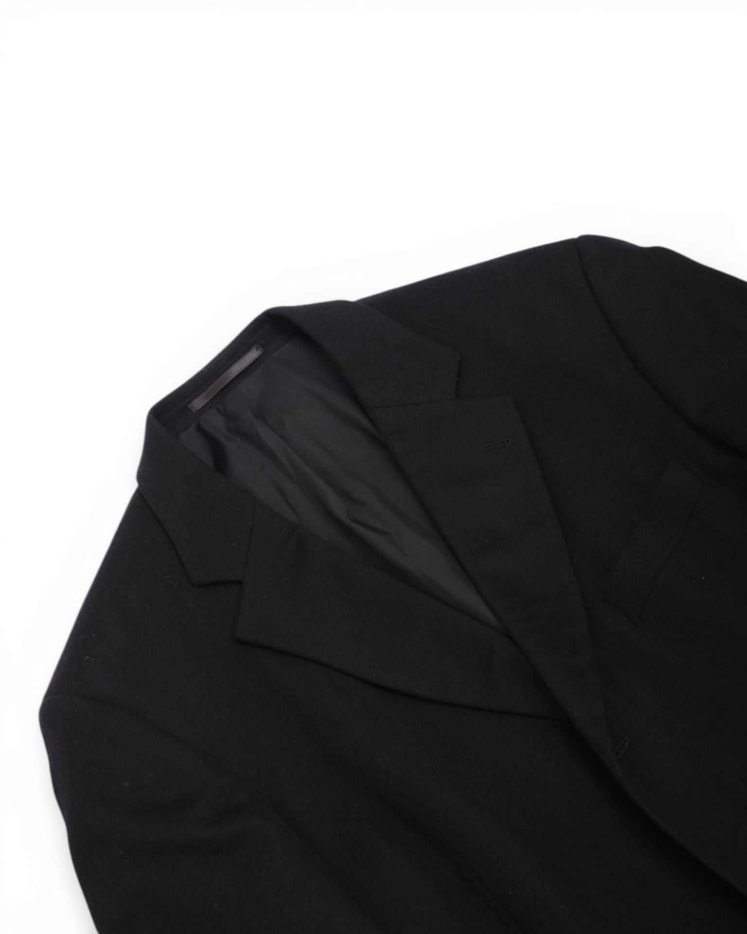 Black Worsted Wool Cashmere Sports Jacket
