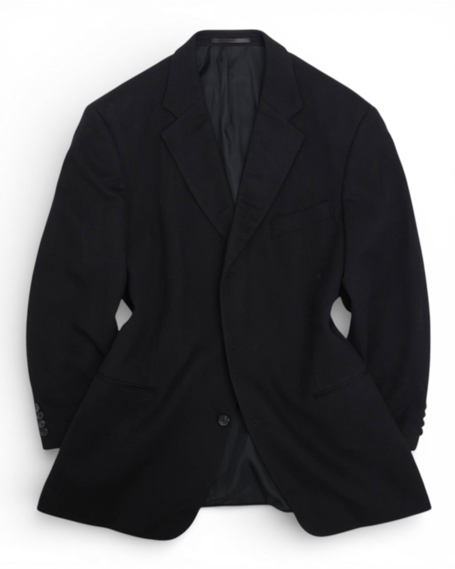 Black Worsted Wool Cashmere Sports Jacket