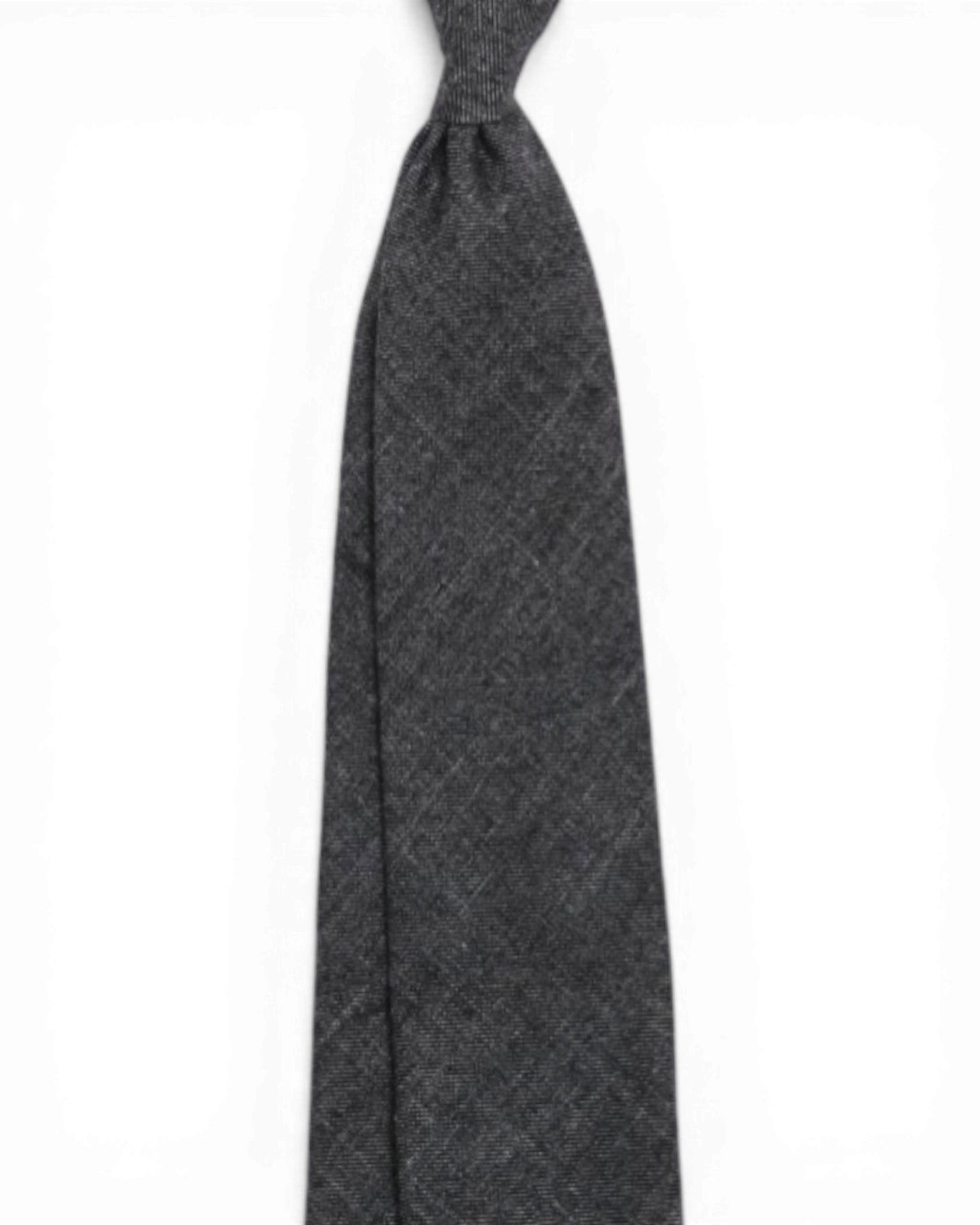 Charcoal Melange Wool/Silk/Linen Tie