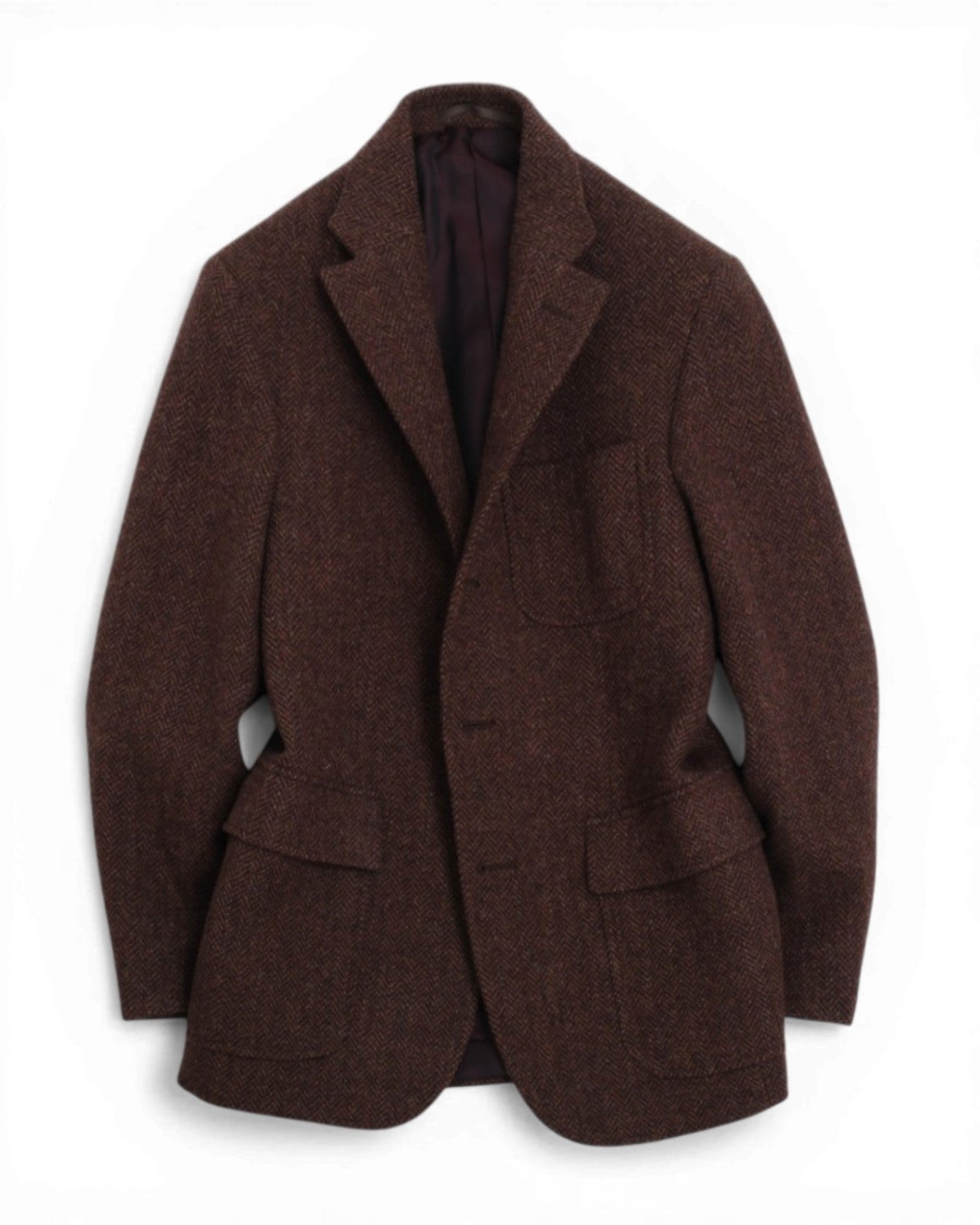 Brown Herringbone Tweed Sports Jacket
