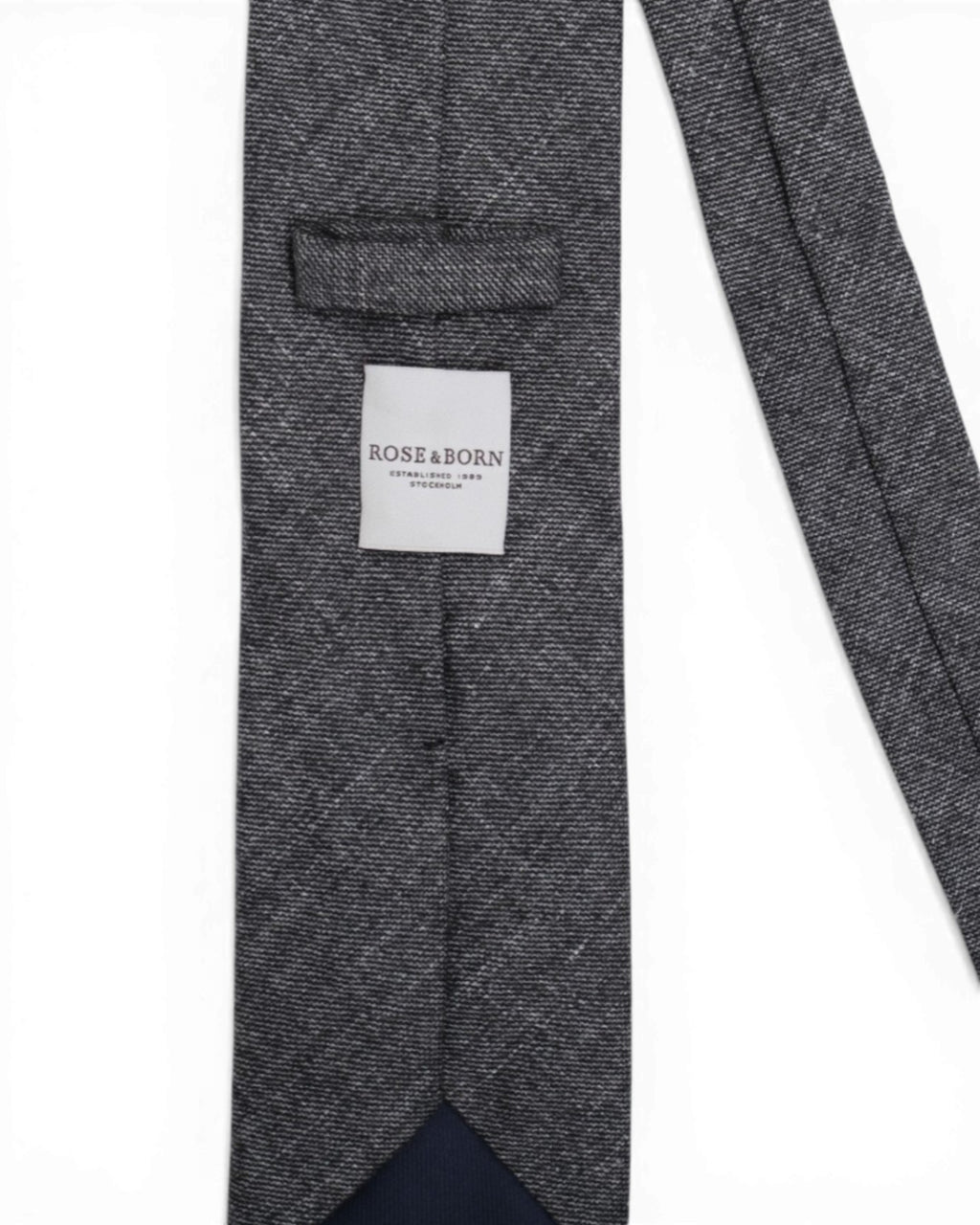 Charcoal Melange Wool/Silk/Linen Tie