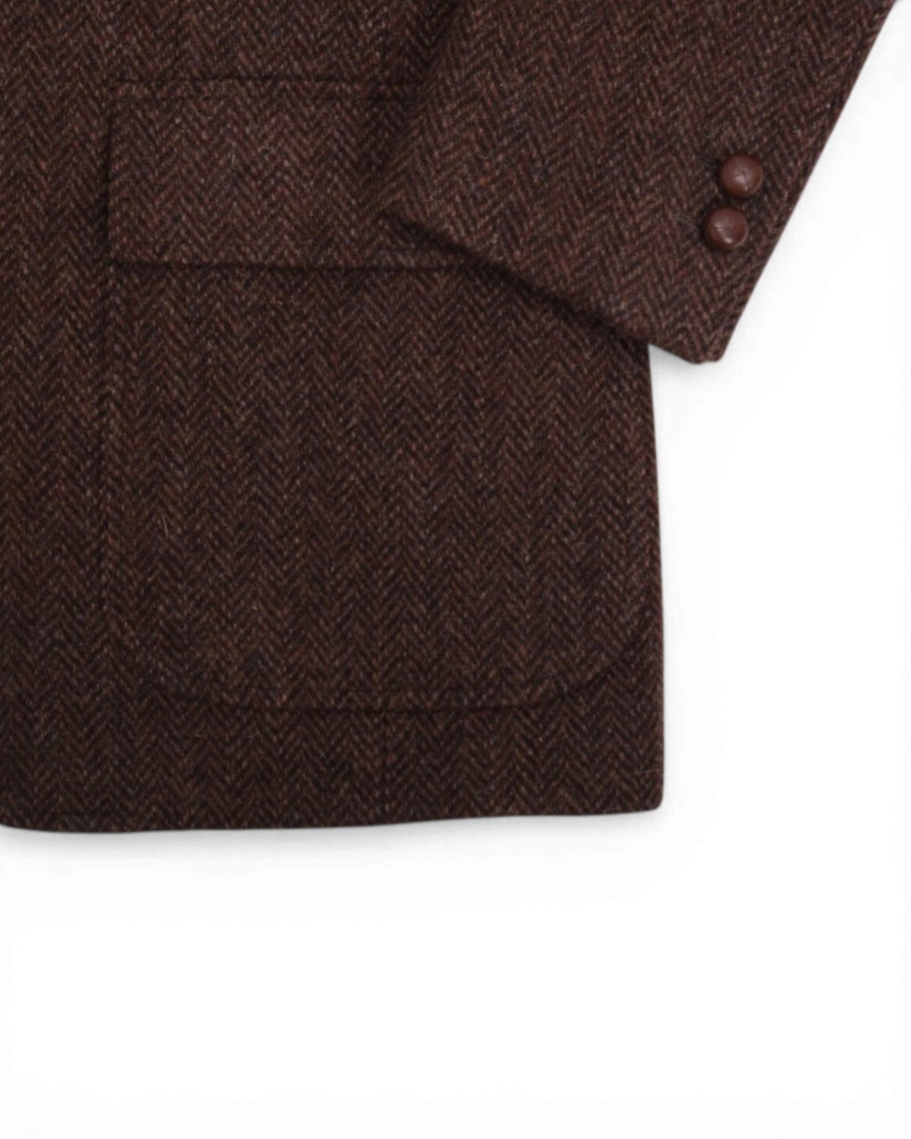 Brown Herringbone Tweed Sports Jacket