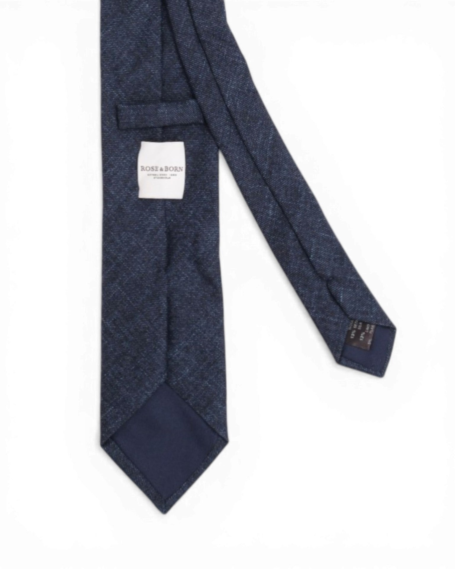 Navy Wool/Silk/Linen/Cashmere Tie