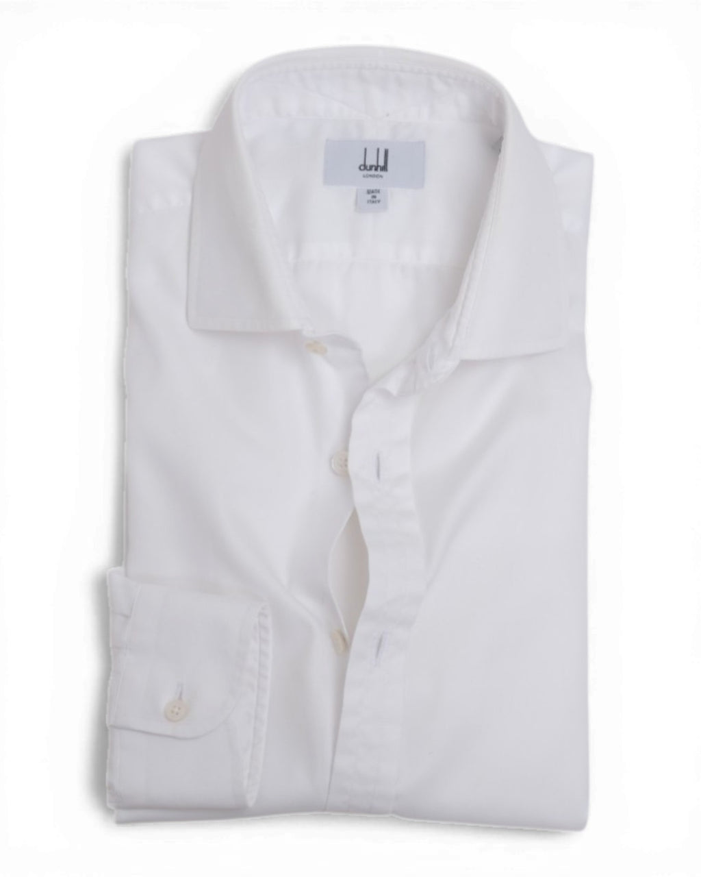 White Spread Collar Poplin Shirt