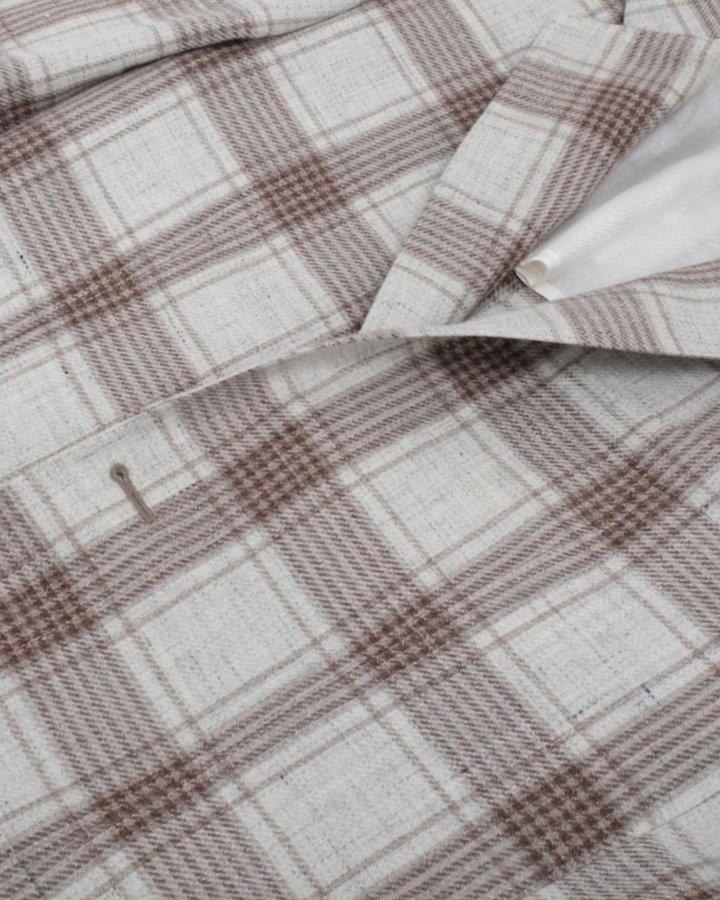 Ecru/Beige/Brown Plaid Check Sports Jacket