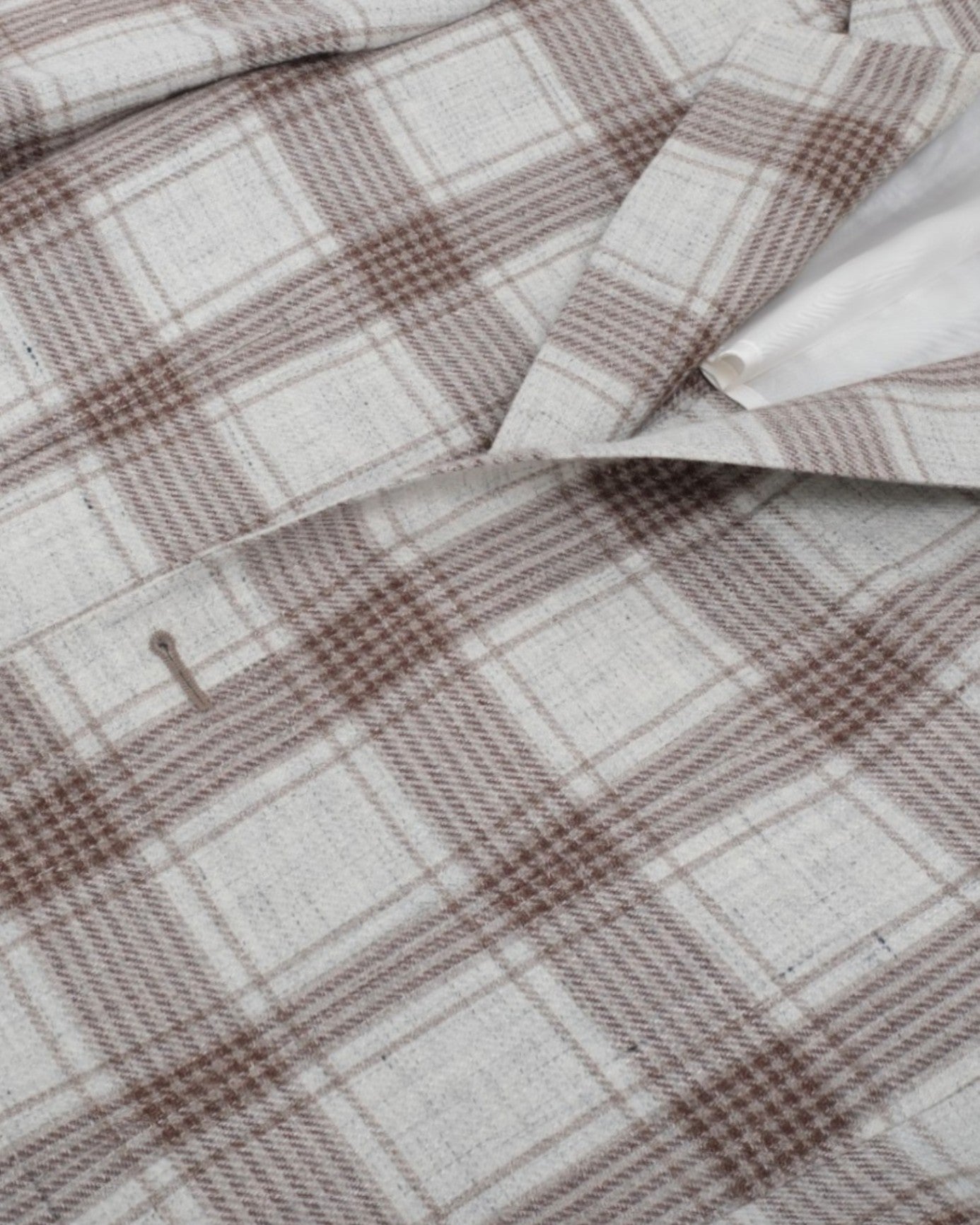 Ecru/Beige/Brown Plaid Check Sports Jacket