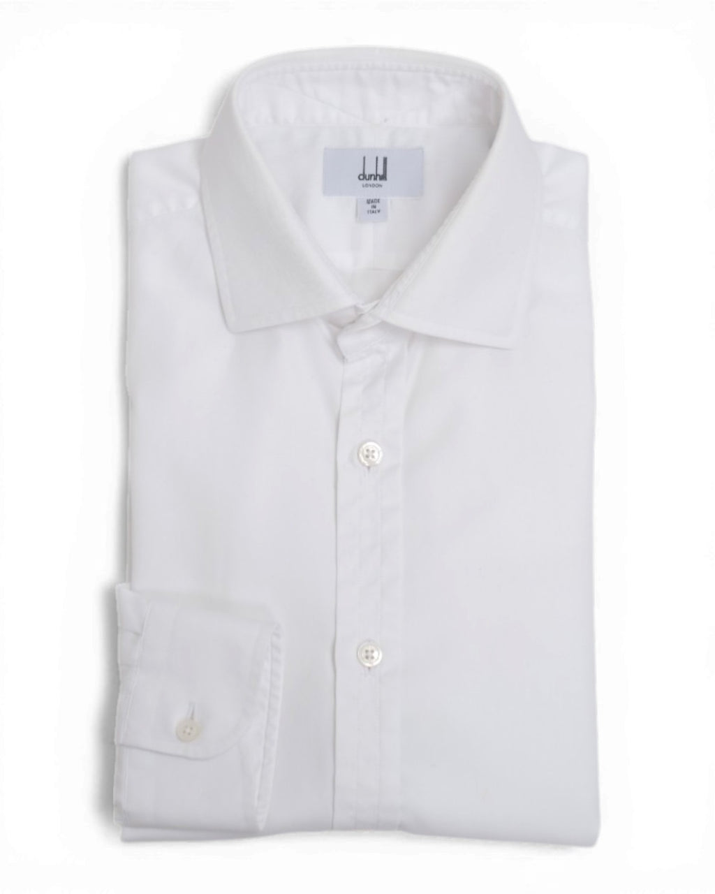 White Spread Collar Poplin Shirt