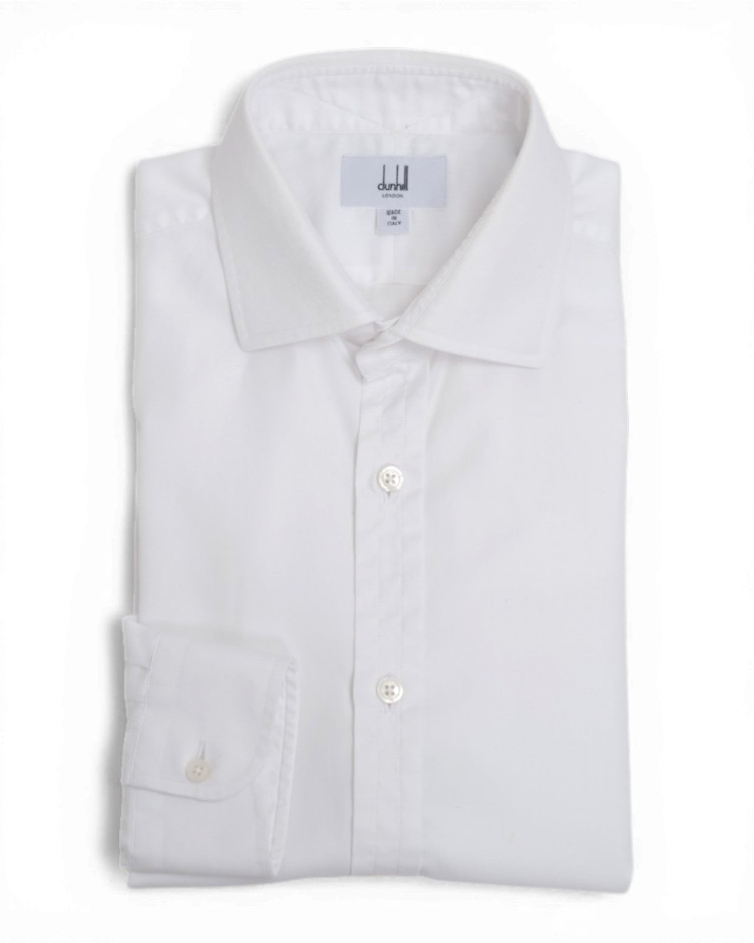 White Spread Collar Poplin Shirt