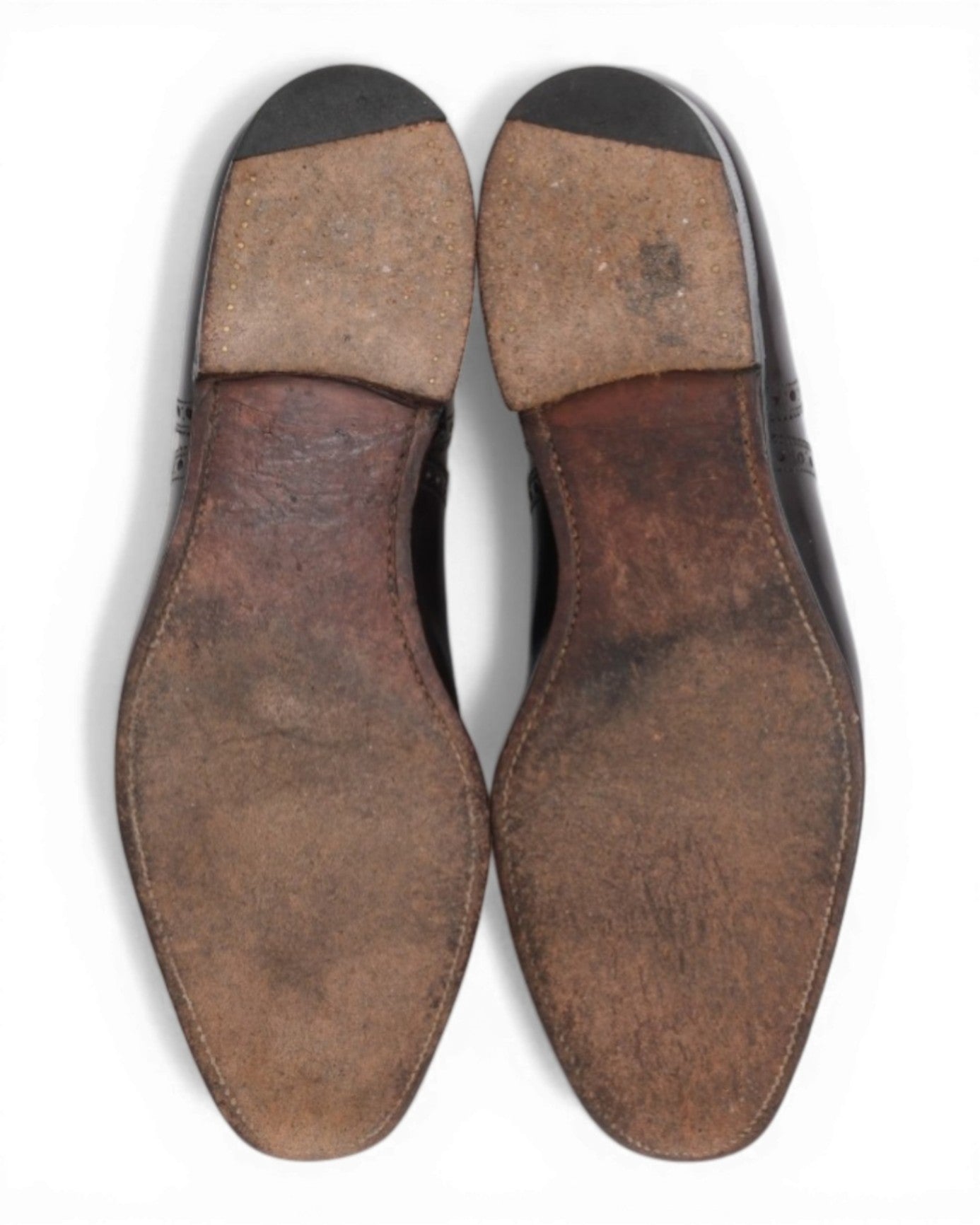 Dark Chocolate Leather Full Brogue Cap-Toe Oxfords