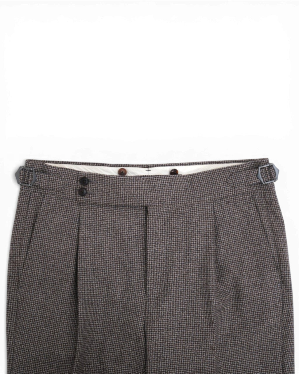 Brown/Beige/Navy Puppytooth Flannel 3-Piece Suit