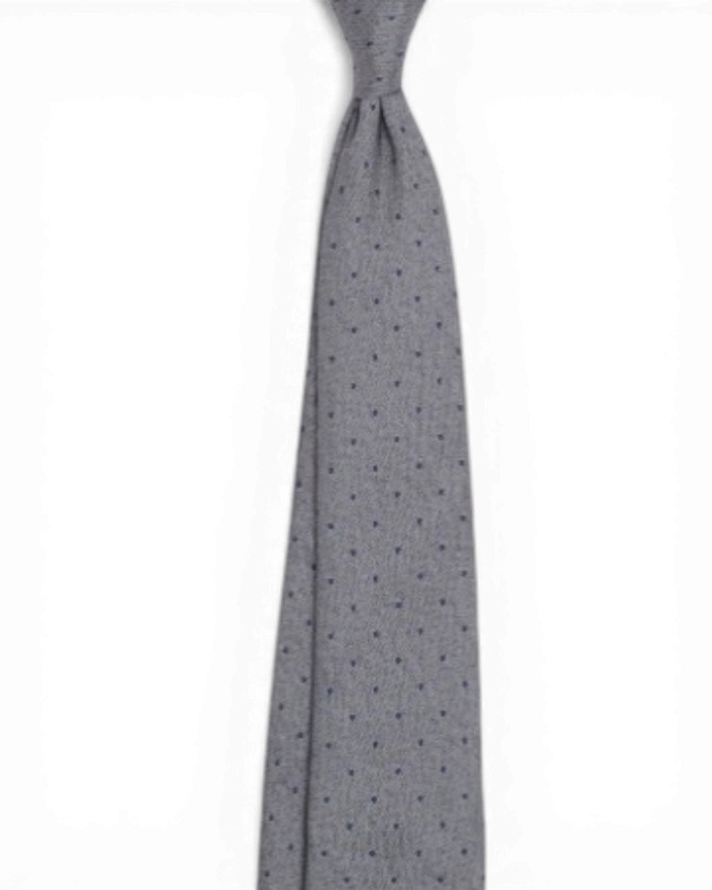 Grey/Navy Polka Dot Silk Tie