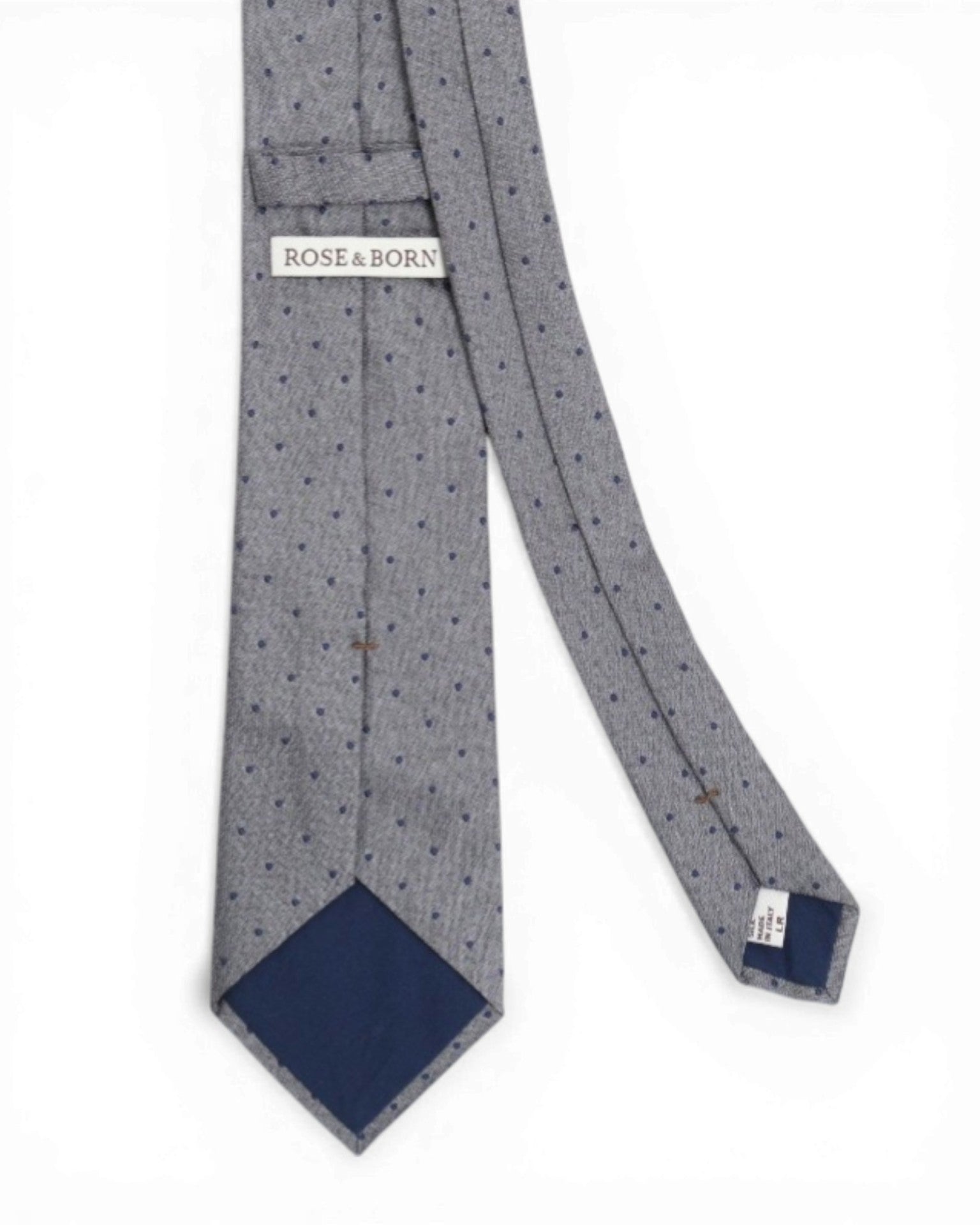 Grey/Navy Polka Dot Silk Tie