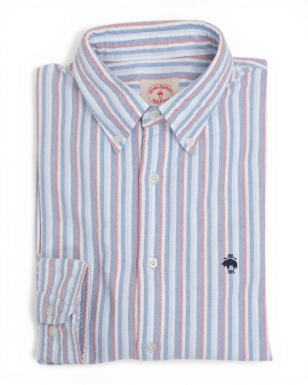 White/Blue/Pale Striped Red OCBD. Shirt