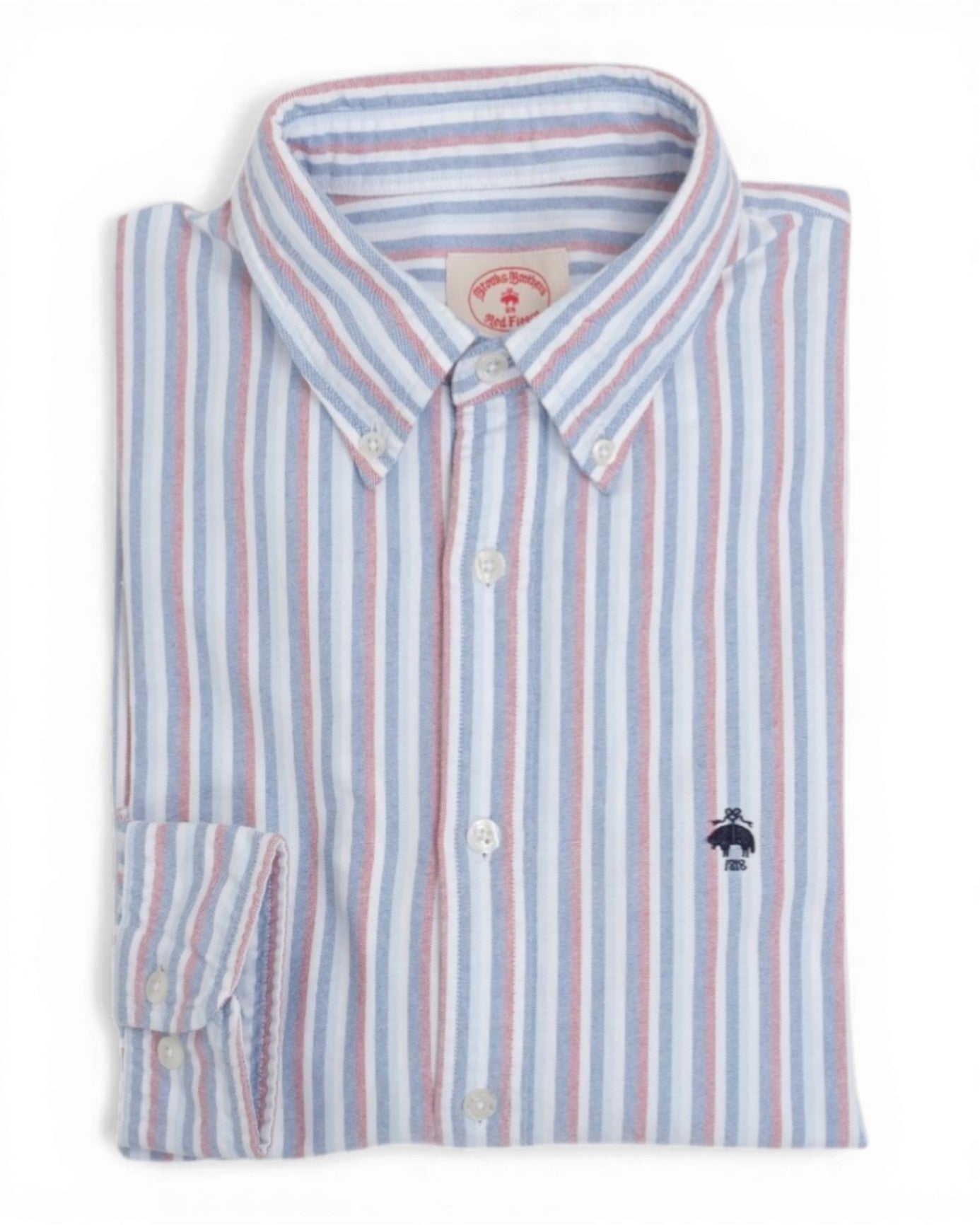 White/Blue/Pale Striped Red OCBD. Shirt