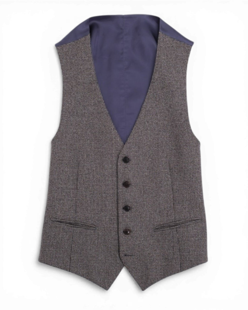 Brown/Beige/Navy Puppytooth Flannel 3-Piece Suit