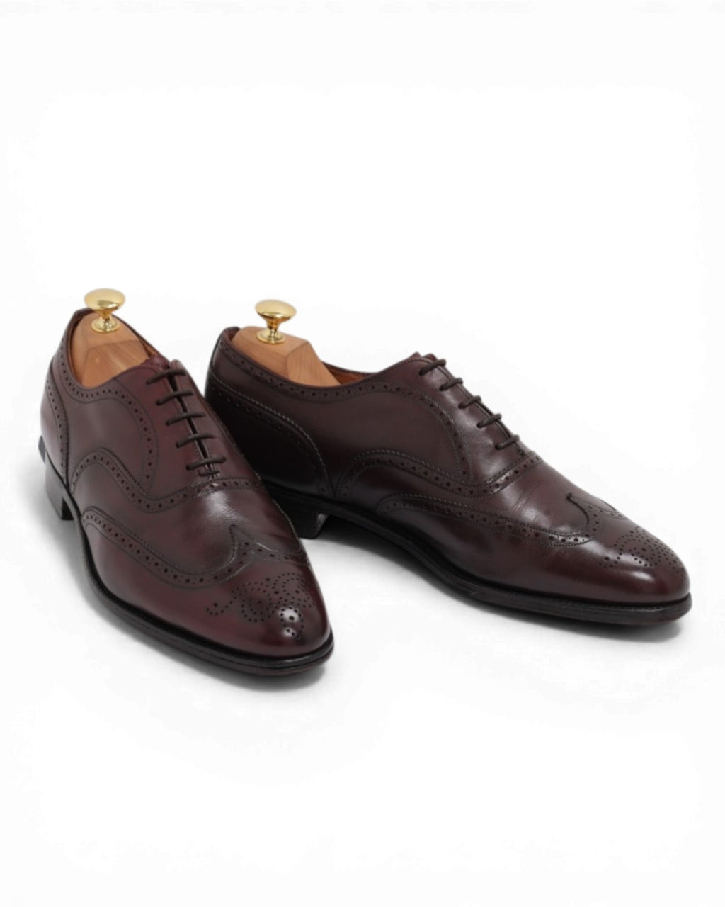Oxblood Leather Wing-Tip Oxfords