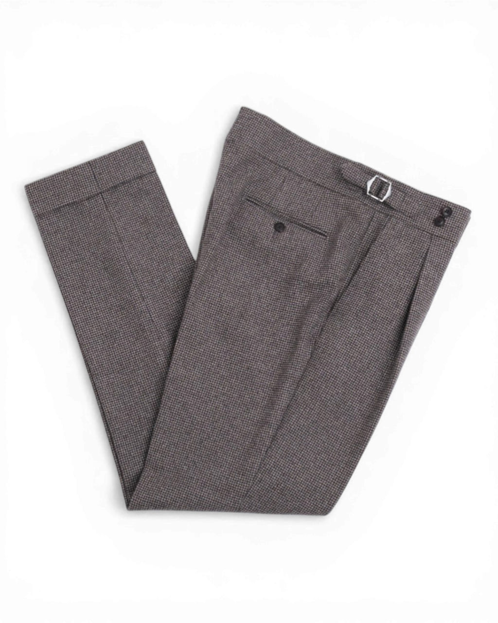 Brown/Beige/Navy Puppytooth Flannel 3-Piece Suit